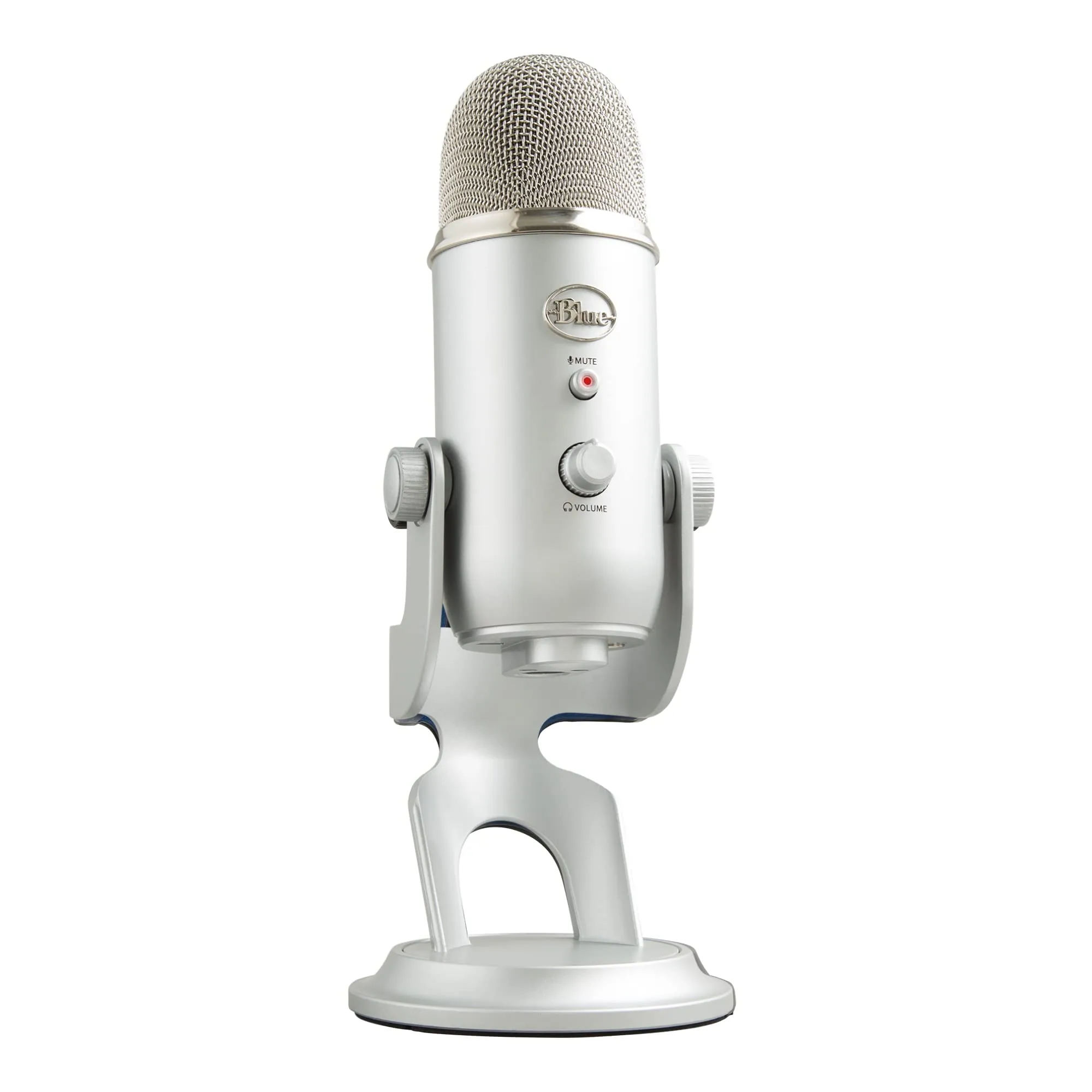 Blue Yeti Microfono USB per Registrazione, Streaming, Gaming, Podcasting su PC e Mac, Mic a Condensatore per Laptop o Computer, Effetti Blue VO!CE, Stand Regolabile, Plug and Play - Argento