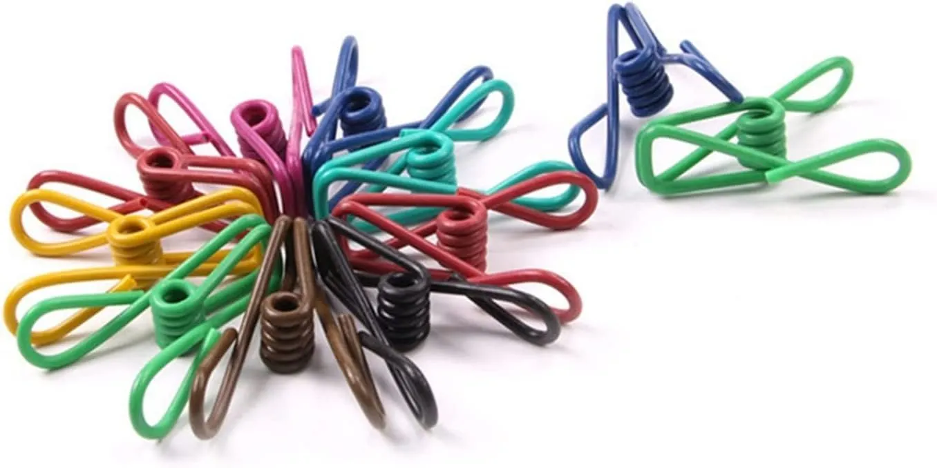 Mollette per vestiti antiscivolo, 30 mollette for bucato mollette for bucato clip for asciugamani clip colorate in filo di acciaio in PVC clip multiuso supporti compatibili con stendibiancheria