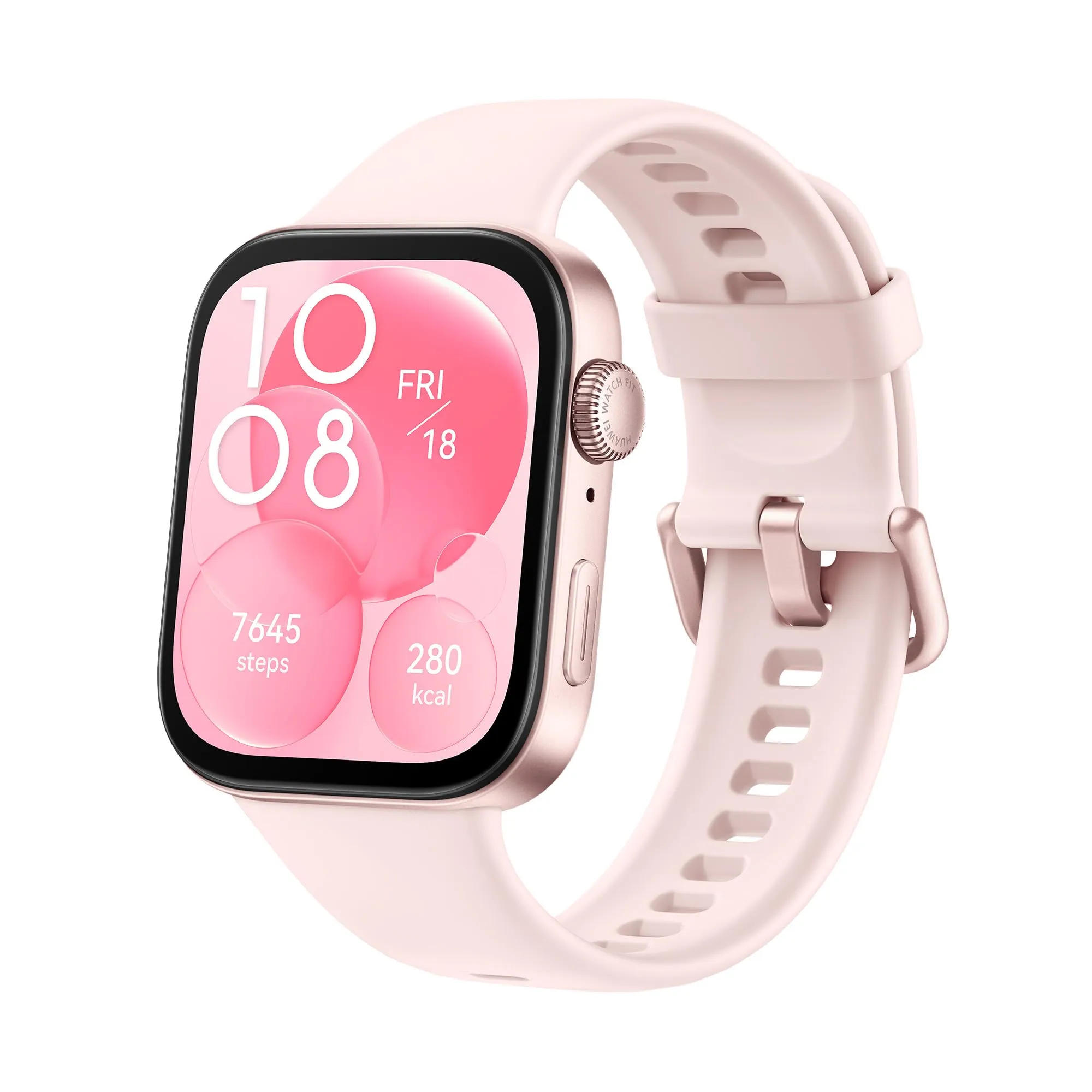 HUAWEI WATCH FIT 3, Display AMOLED da 1.82", Design ultra-sottile, Monitoraggio completo del fitness, Monitoraggio salute 24h, Compatibilità con iOS e Android, Chiamate Bluetooth, Rosa (Pink)