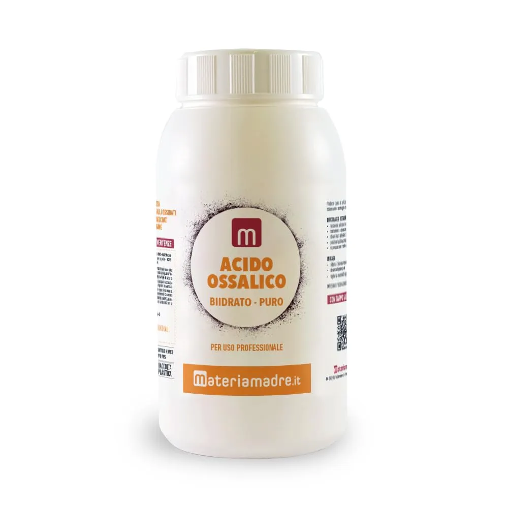 ACIDO OSSALICO PURO SEMOLATO BIIDRATO O DIIDRATO IN BARATTOLO 750g - CON ISTRUZIONI