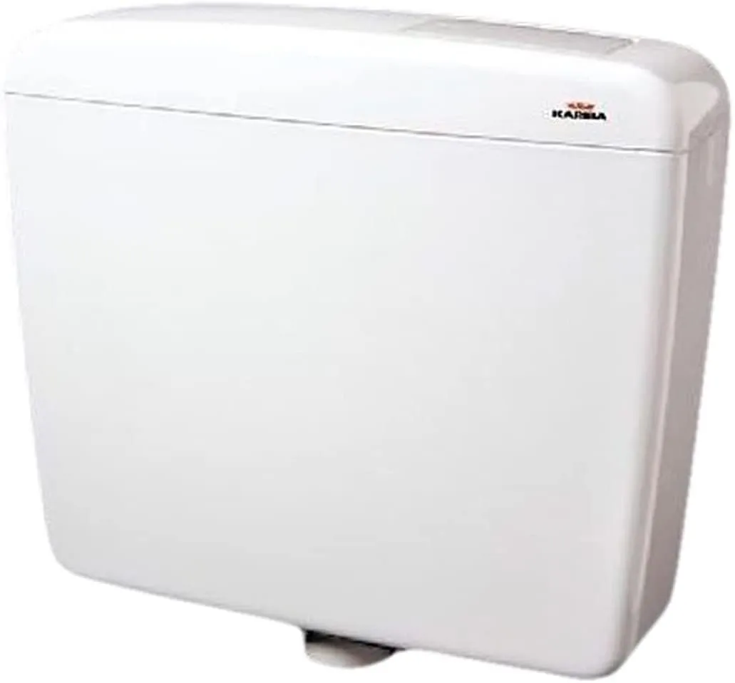 Cassetta Wc Esterna Con Tasto Economizzatore Per Lo Scarico Dell'Acqua, Lt. 9, Bianco, Cm 44X33