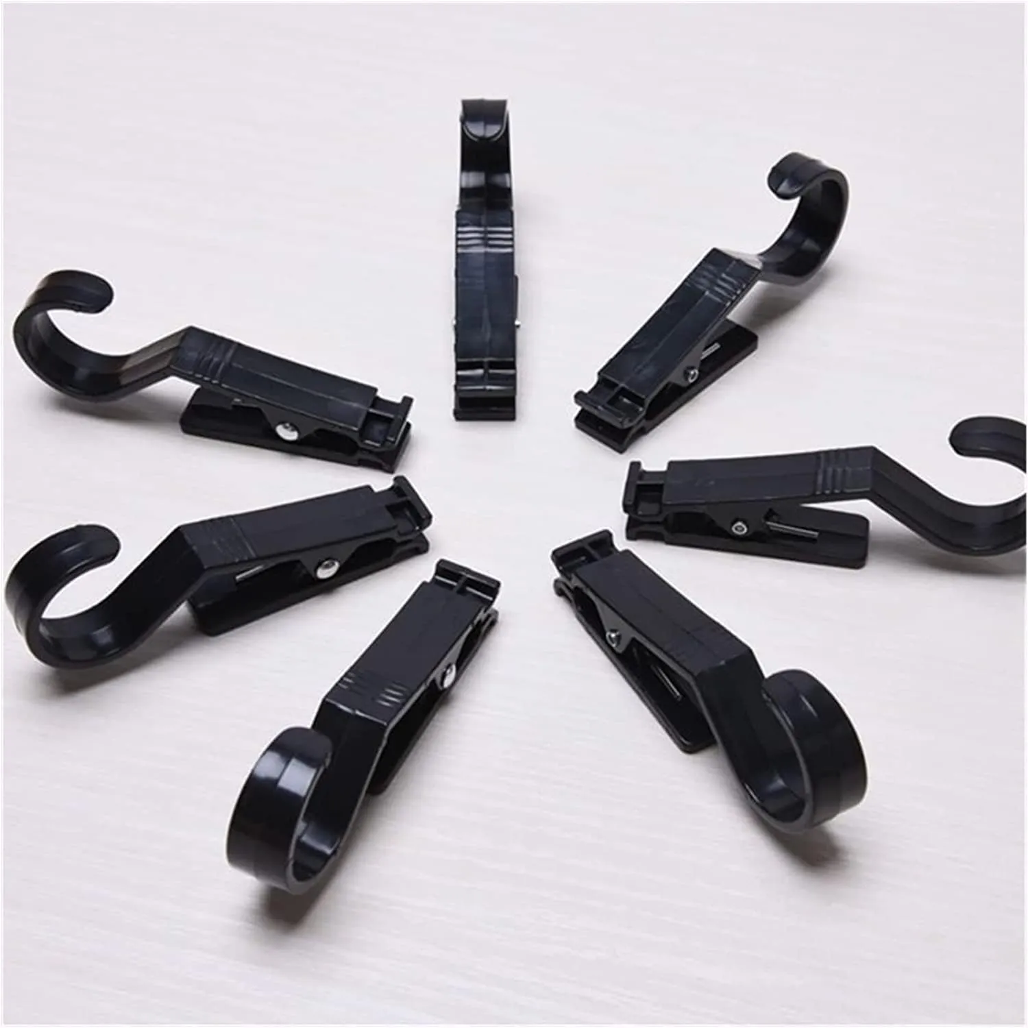 EFARMA Mollette per Vestiti Antiscivolo, 10 pz Super Morsetto Forza Mollette Asciugamano Calzini Appesi Pioli Molletta di Plastica Nero Lavanderia Grucce Negozio Tendaggi Clip