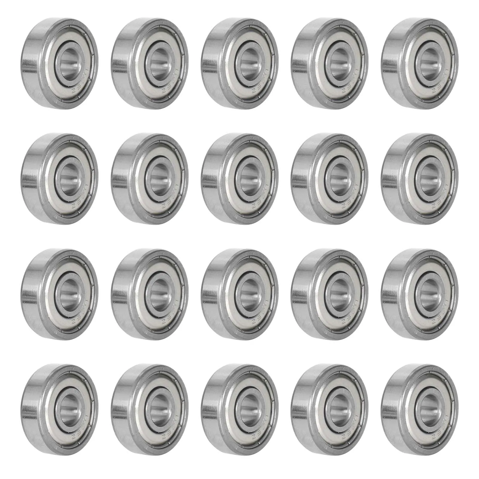 20 Pezzi Cuscinetti a Sfera 625zz, Cuscinetto a Sfere, Metallo Mini Cuscinetti, Pattino Longboard Rullo Tavole da Skate, Cuscinetto a Sfere Miniature Groove (625zz5*16 * 5mm)