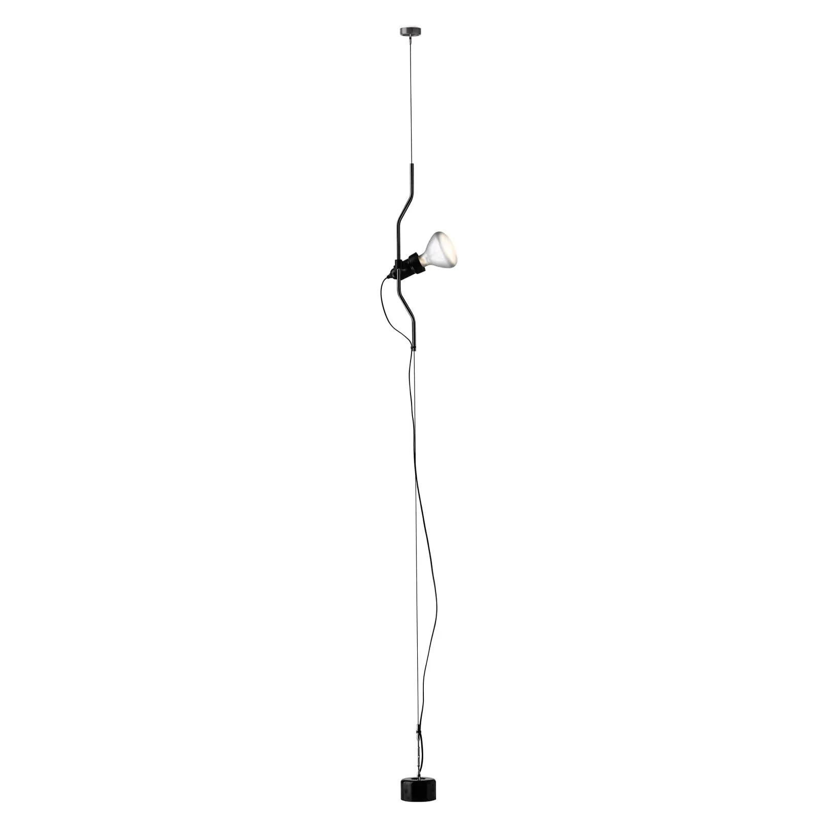 FLOS Parentesi Lampada a Sospensione a Luce Diretta, Lampada di Design da A. Castiglioni e P. Manzù, Lampada per Interni con Cavo 4000 mm, 220-250 V, 150 W, Colore Nero