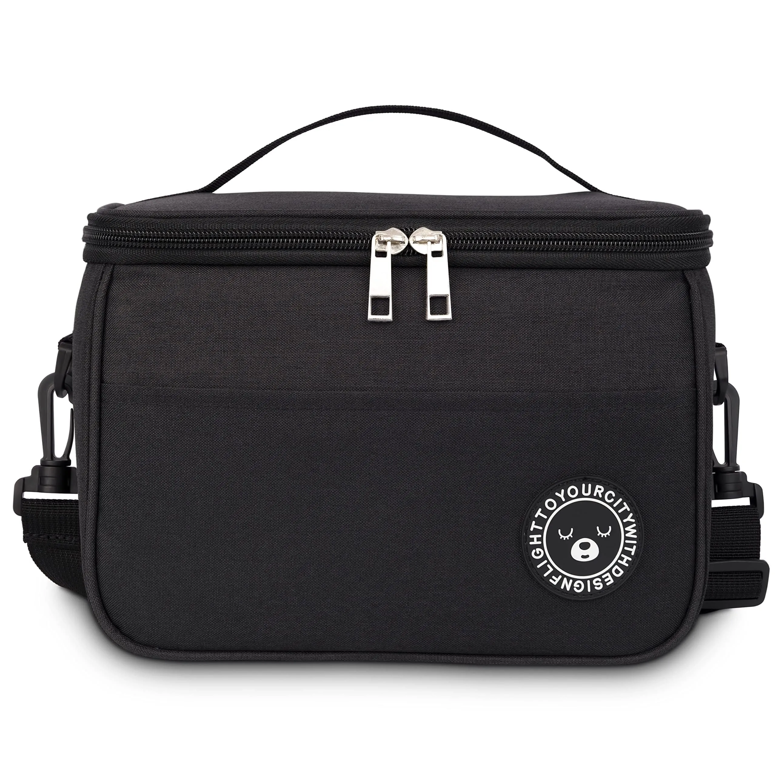 BALIGO Borsa Termica Porta Pranzo 6.4L, Borsa Termica Aggiornato, Borsa Frigo, Borse Termiche Porta Pranzo, Borsa Pranzo Portatile, Borsa Frigo Pranzo Ufficio Viaggio Picnic (Nero - 6.4L)