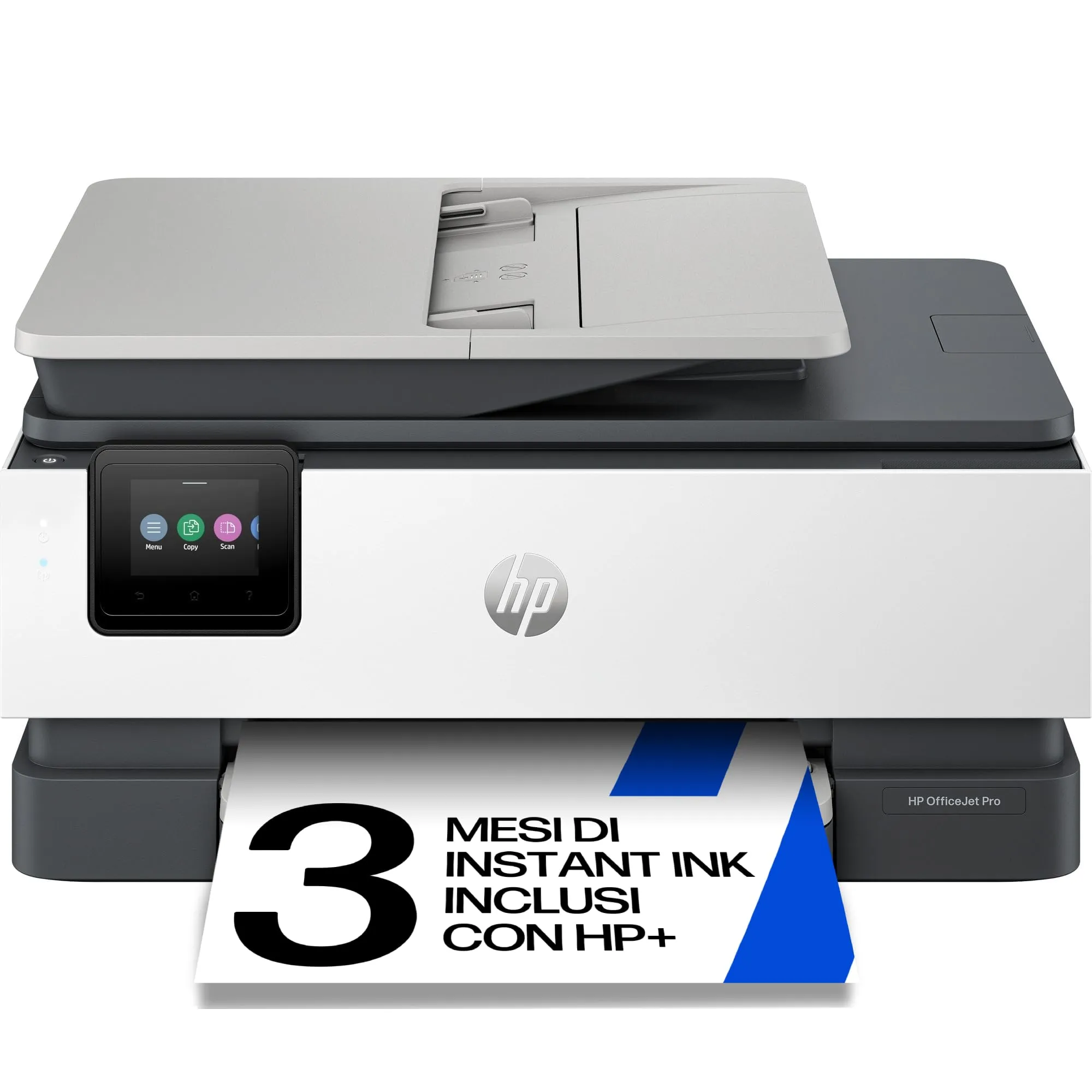 HP OfficeJet Pro 8132e 40Q45B, Stampante Multifunzione a Getto d'Inchiostro A4 a Colori, Fronte e Retro Automatico, 20 ppm, Wi-Fi, 3 Mesi di Inchiostro Instant Ink Inclusi, Grigia