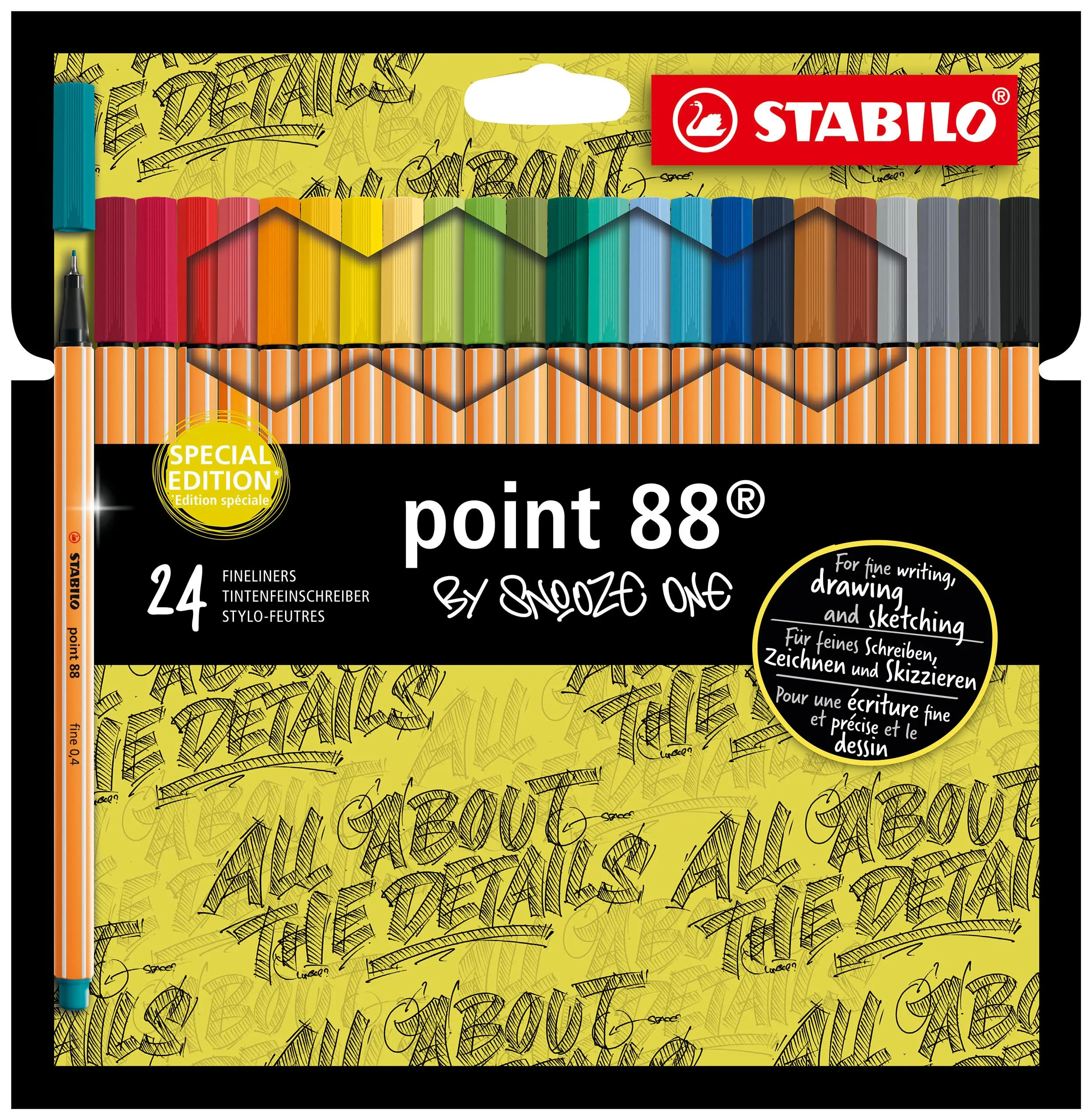 STABILO point 88 - Fineliner - Snooze One Edition - Astuccio da 24 - Colori assortiti