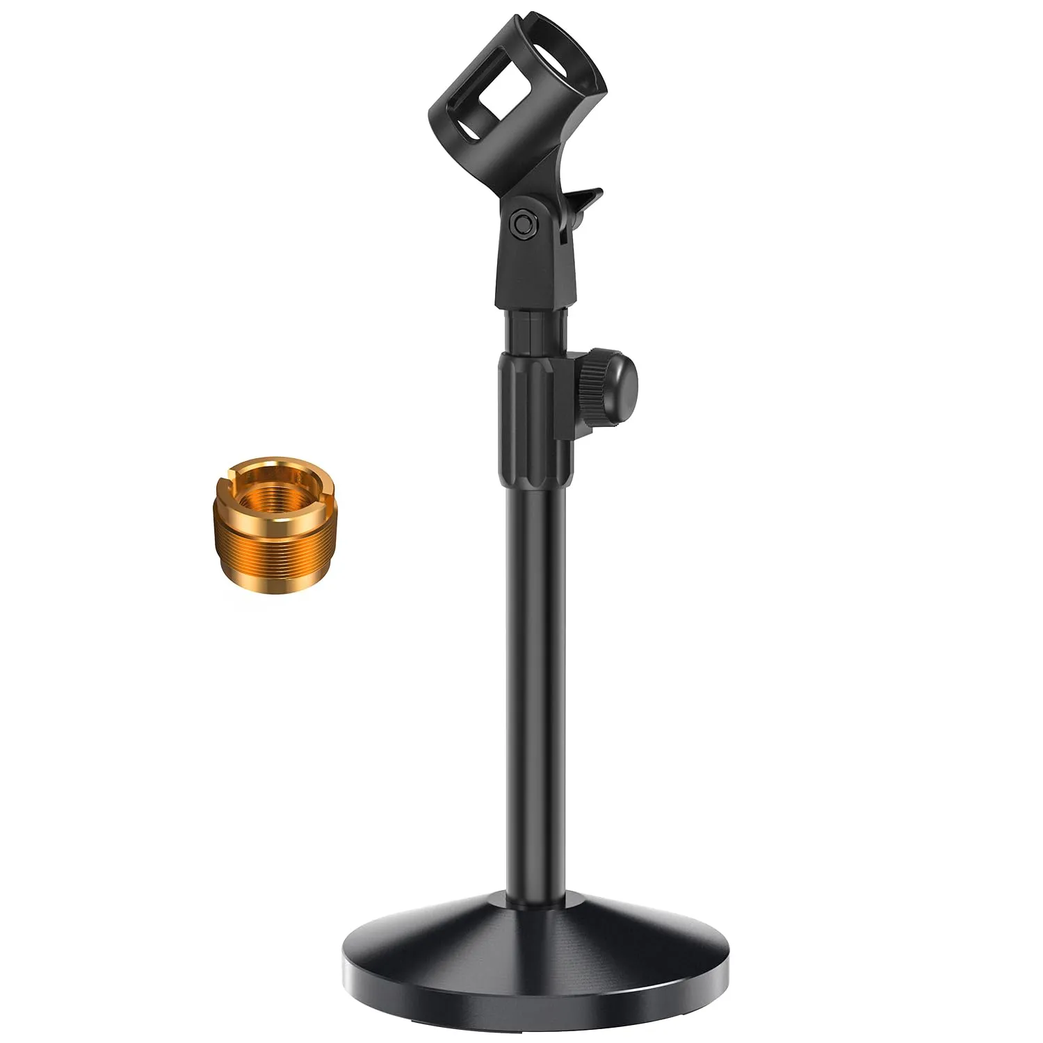 Asta Microfono, Ohuhu Asta Microfono Scrivania con Morsetto Regolabile a 180 °, Adattatore in Metallo da 3/8" - 5/8" Femmina, Supporto Microfono da Tavolo Compatibile con Blue Yeti e Altri Microfono
