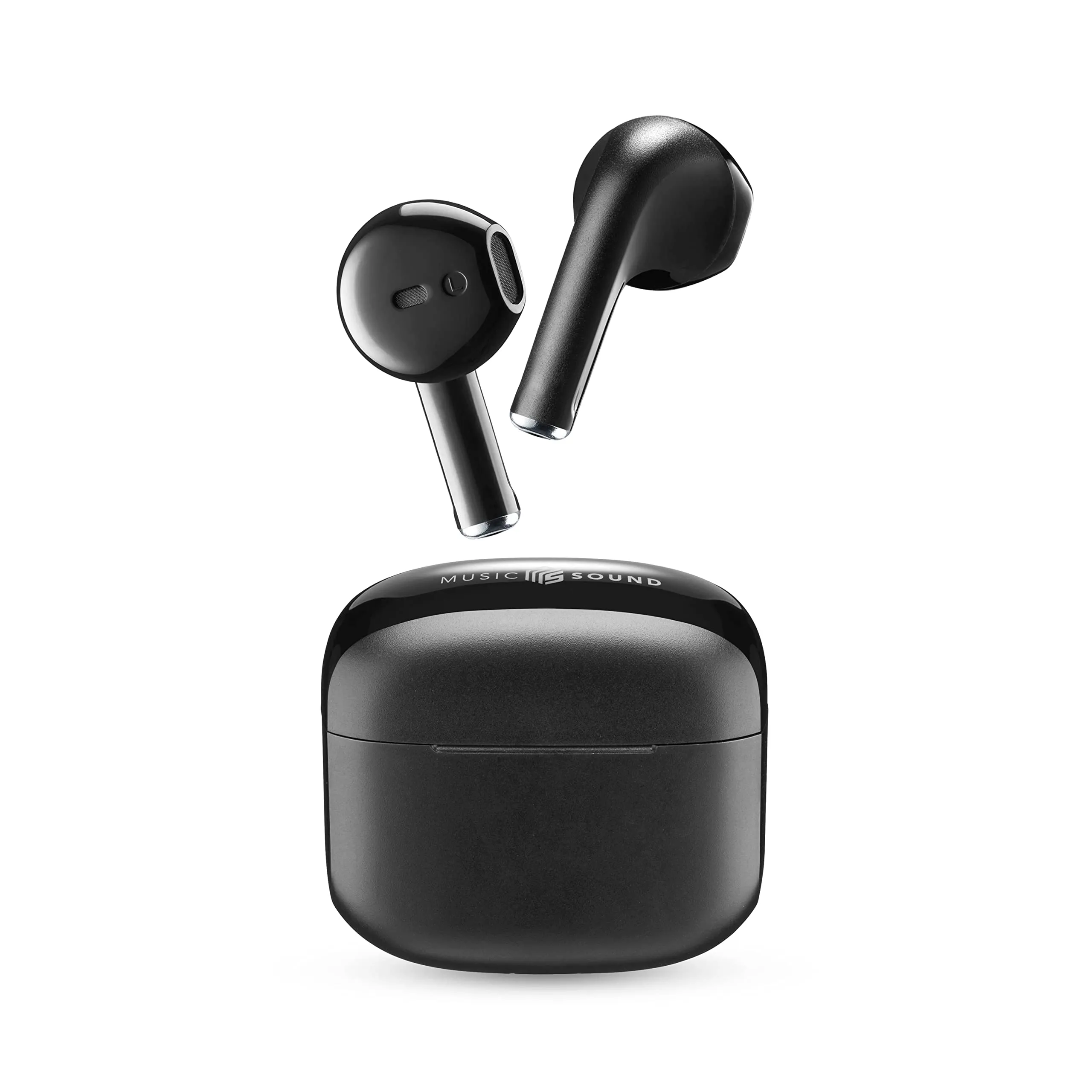 Music Sound - SWAG - Auricolare wireless a capsula - Play Time fino a 20h - Bluetooth -Nero