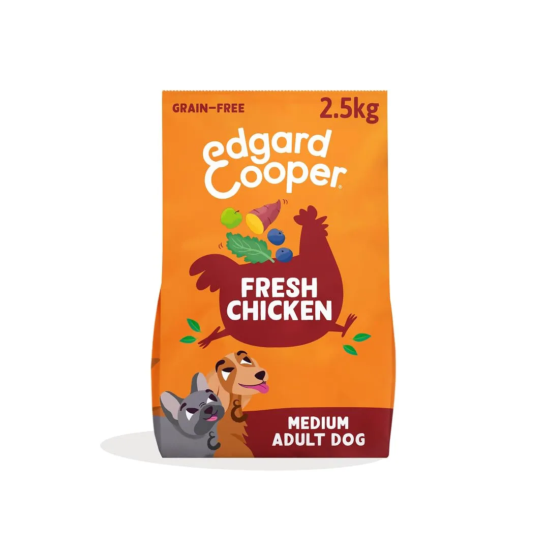 Edgard & Cooper Crocchette Cani Adulti Cibo Secco Senza Cereali Mangime Naturale 2.5kg Pollo Fresco, Alimentazione Completa, Sana ed Equilibrata per Cani di Ogni Taglia