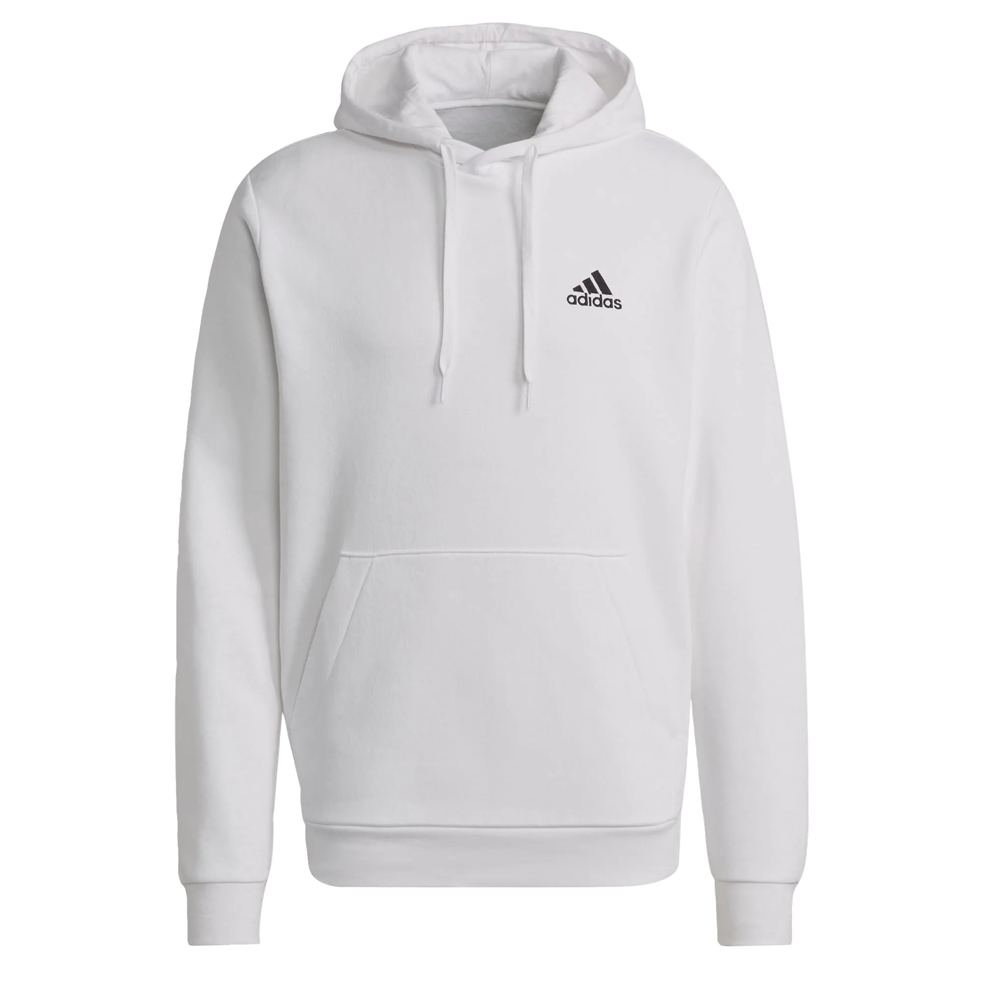 adidas Essentials Fleece Hoodie Felpa con cappuccio, White/Black, S Uomo