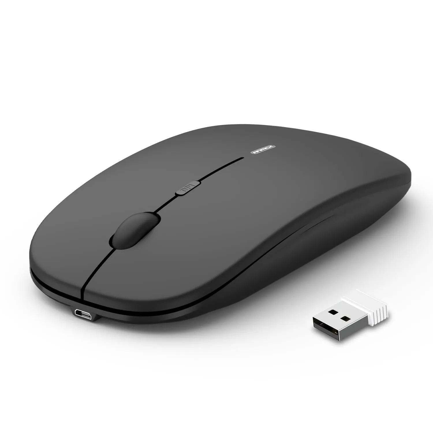 Anmck Mouse Wireless, Slim Wireless Mouse Silenzioso Mouse Senza Fili Mini con Nano Ricevitore Portatile Ricaricabile Mouse Wireless 2.4 G USB Wireless Mouse per PC Portatile Computer Cordless Mouse…