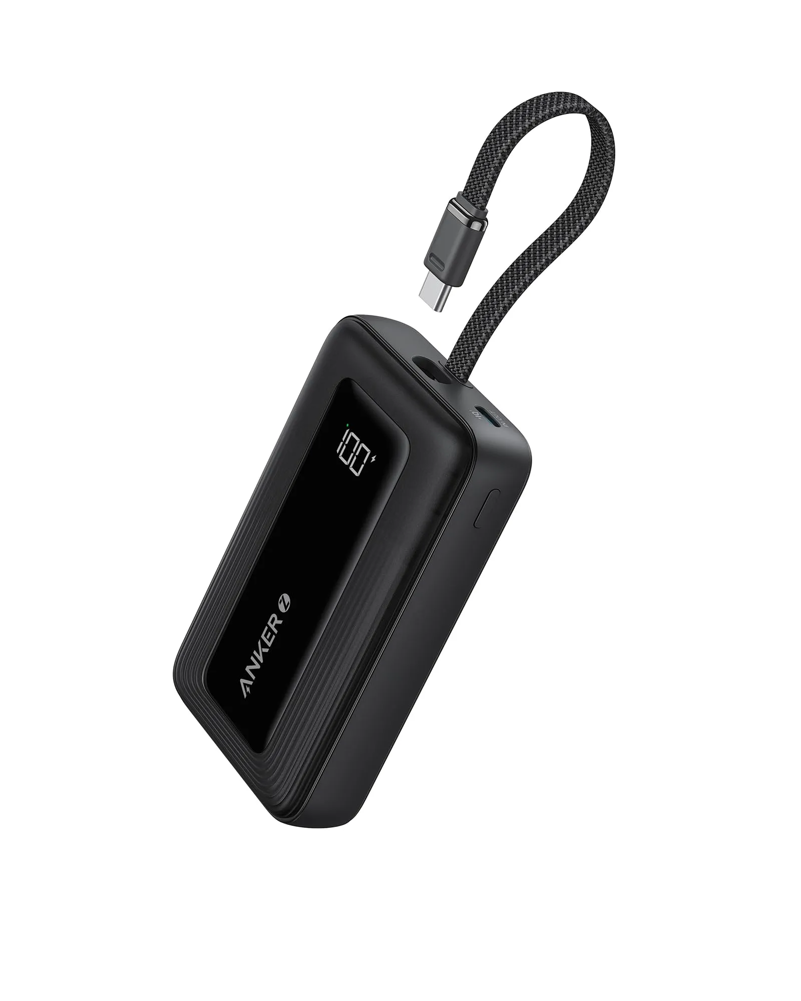 Anker Power Bank 20000mAh 30W, Caricabatterie Portatile ad Alta Velocità con cavo USB-C Integrato, per iPhone 17 Pro Max/16/15, MacBook, Galaxy e Altro(20000mAh, Nero)