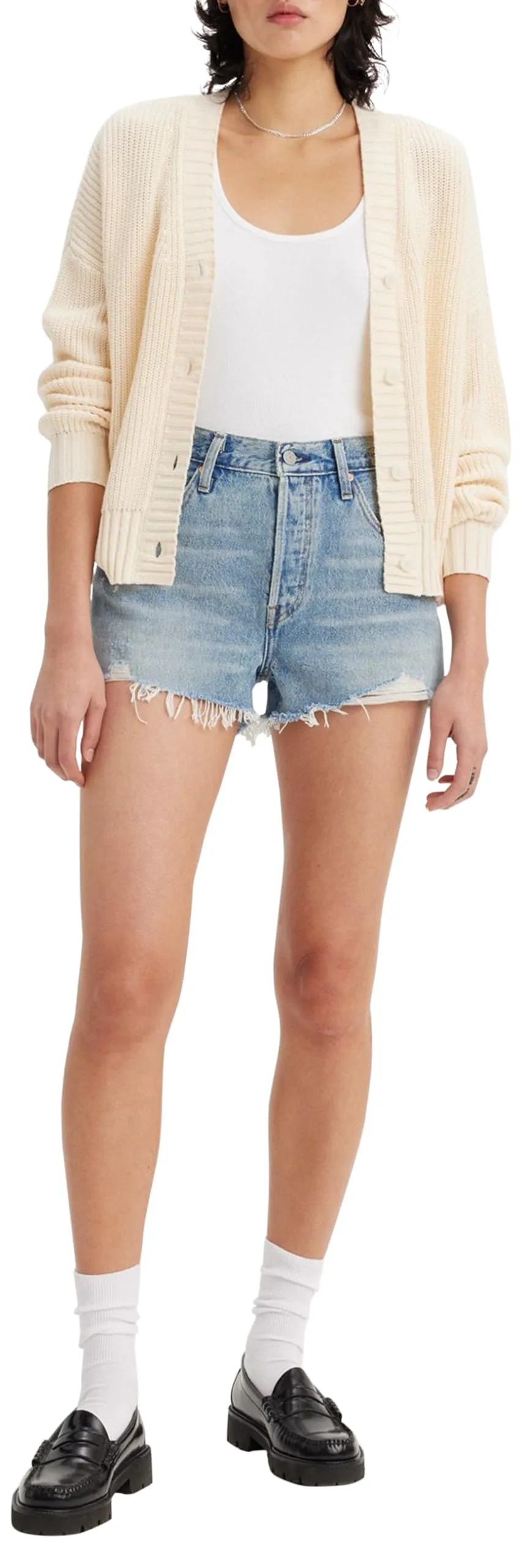 Levi's 501 Original Shorts, Pantaloncini di jeans Donna, Finitura Vaguale, 28W
