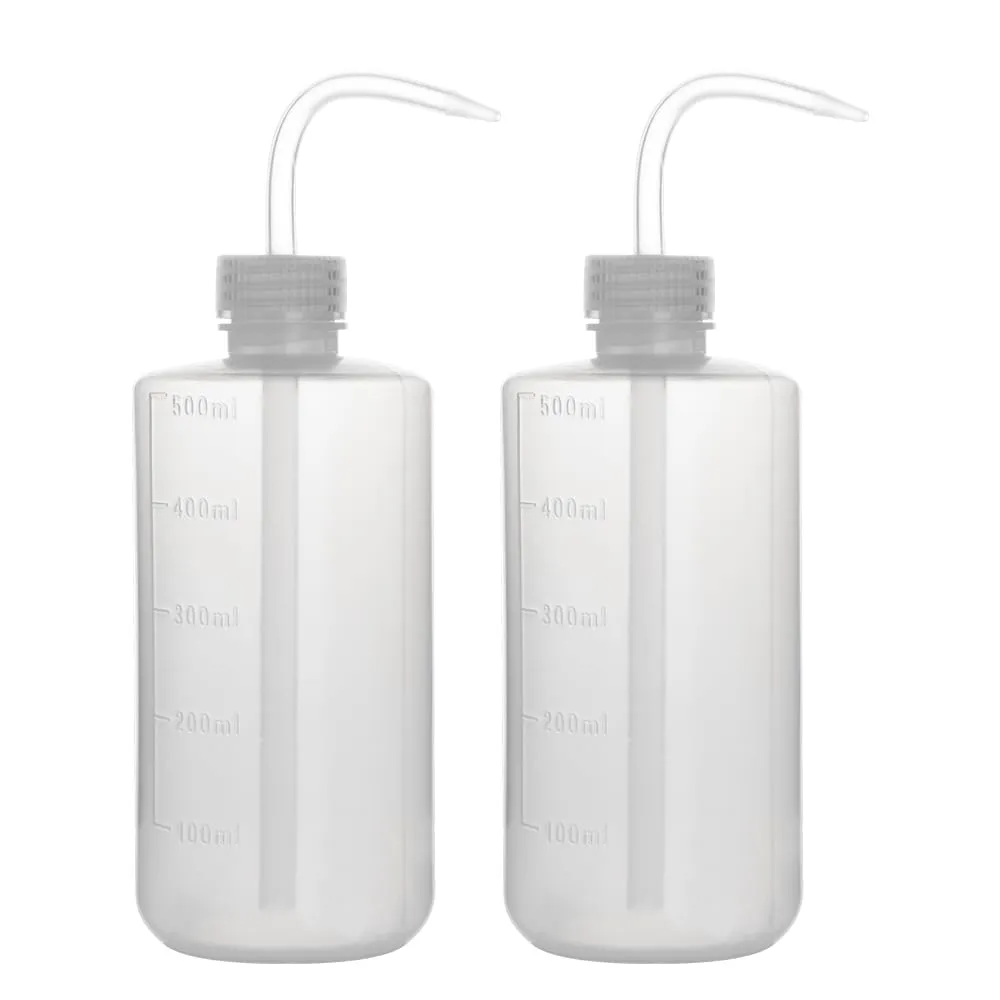StonyLab 2 Pacchi 500 ml Bottiglie di Plastica da Spremere, in LDPE con Bocca Stretta, Squeeze Wash Bottle - 500 ml