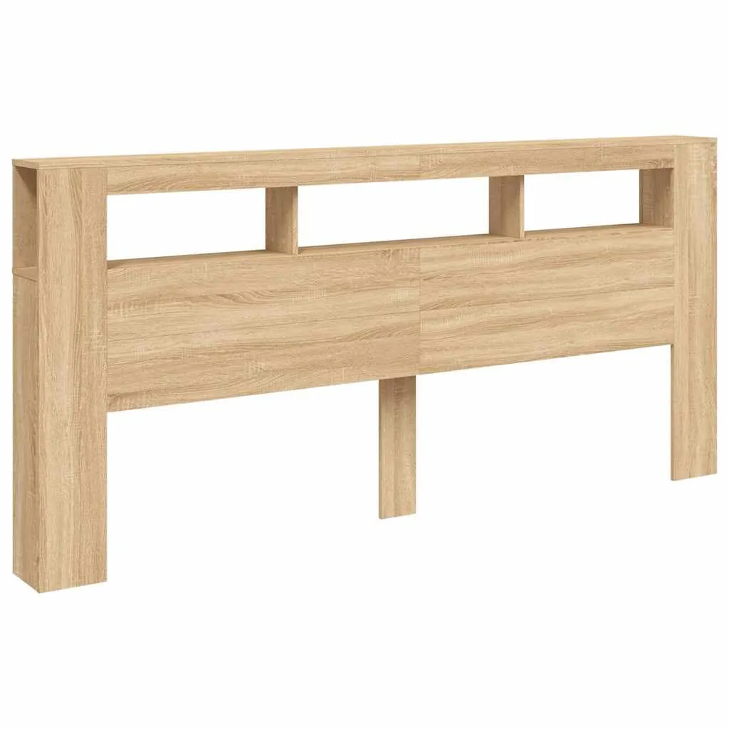 vidaXL Testiera LED Rovere Sonoma 220x18,5x103,5 cm Legno Multistrato