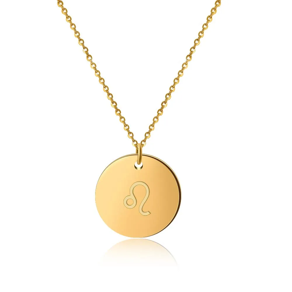 GD GOOD.designs Catena zodiacale oro 18 carati Leone - impermeabile I Collana placcata oro con ciondolo dell'oroscopo I Collana zodiacale in acciaio inox per signore