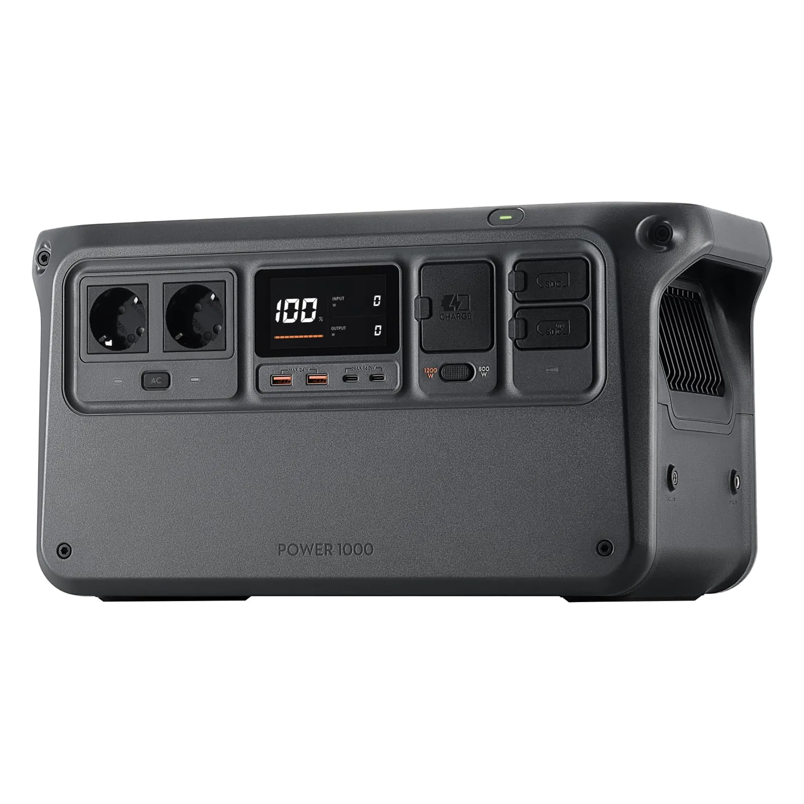Staz. alim. portatile DJI Power 1000, batt. LFP (LiFePO4) da 1024 Wh, ricarica rapida 70 min, uscita stabile da 2200 W, generatore energia domestico, campeggio, RV, assenza di rete, interr. corrente
