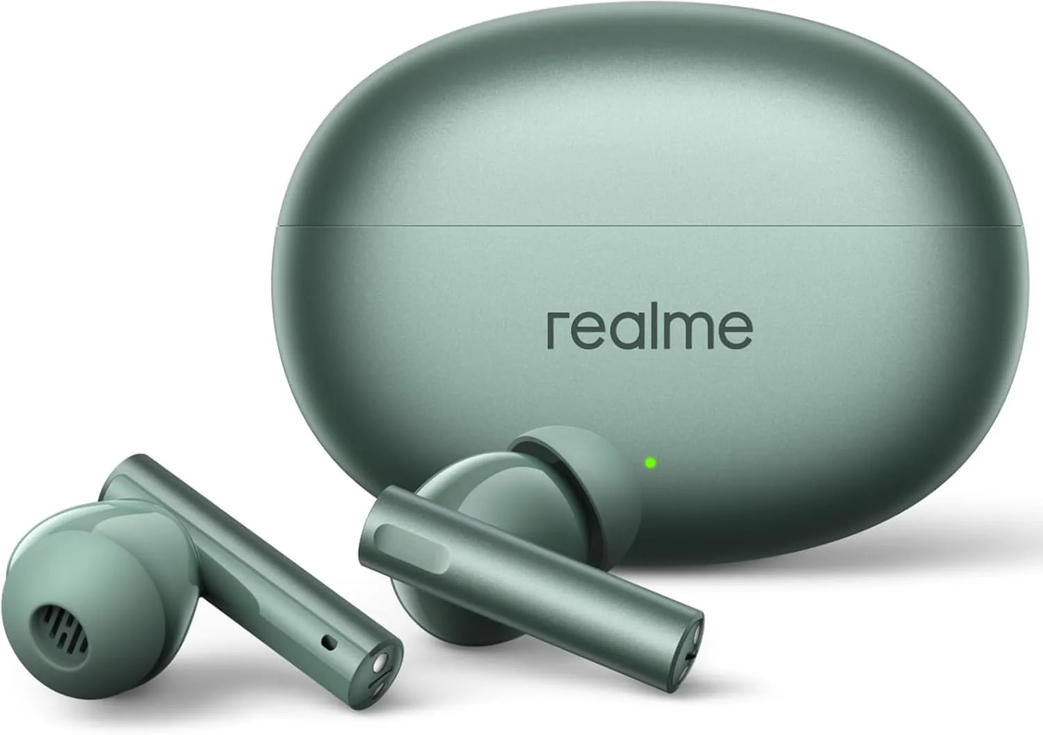 realme Air 6 Cuffie True Wireless, Driver di Basso Profondo 12,4 mm, 50 dB Cancellazione Attiva Mirata del Rumore, 40 Ore di Riproduzione, Resistenza Acqua, 6 ENC mic per Chiamate, Verde Foresta