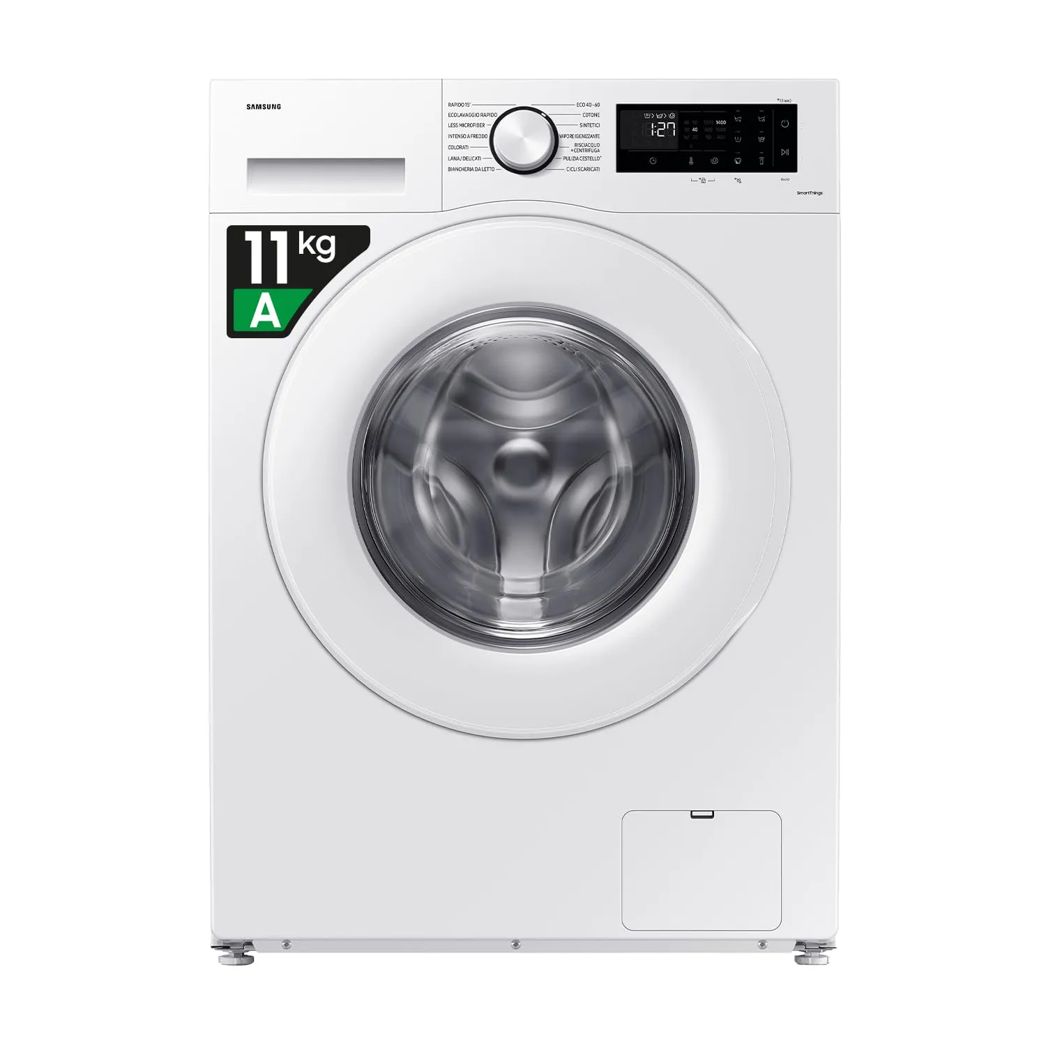 Samsung Lavatrice Crystal Clean Wifi WW11DG5B25TE/ET Libera installazione, 11 Kg, 1400 RPM, Ecobubble, Vapore, Carica Frontale, 60l x 85h x 55p cm