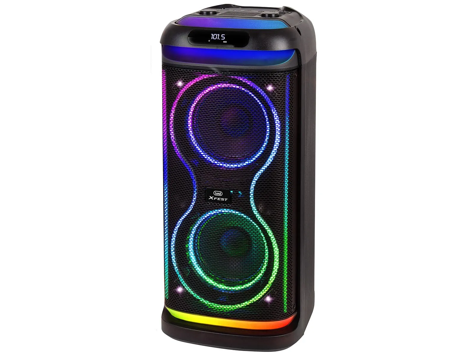 Trevi XFest XF 650 KB Speaker Wireless Portatile 100W, Altoparlante con Microfono Dinamico Incluso, Ingressi USB, Micro SD e AUX-IN, Funzione TWS, Karaoke Party Speaker, Ideale per Feste o Eventi