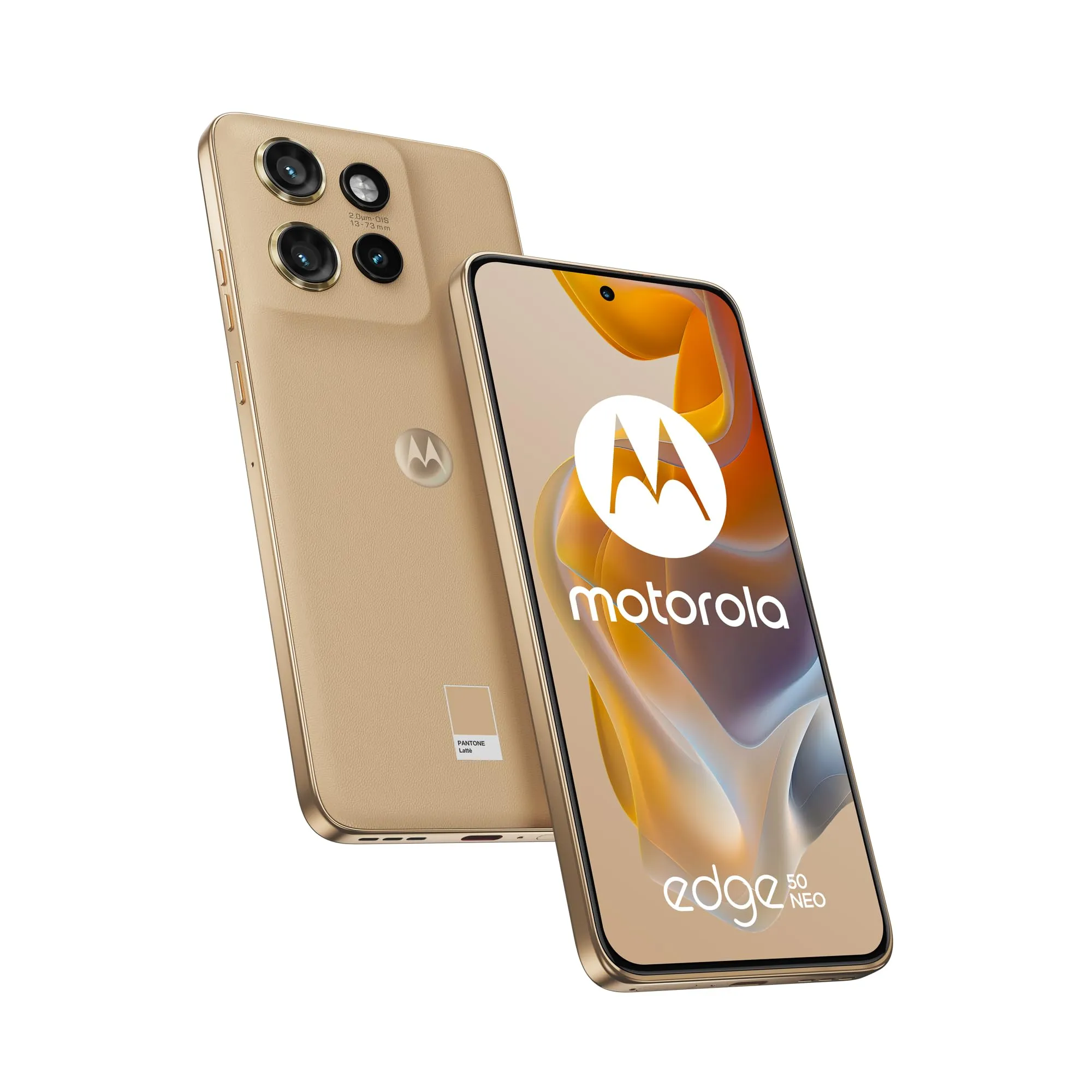 Motorola edge 50 neo (8/256GB, Fotocamera Sony LYTIA™ 700C 50+13+10MP selfie 32MP, Display 6.36" pOLED 120Hz, MediaTek Dimensity 7300, batteria 4310mAh, ricarica 68W, Android 14), PANTONE Mocha Mousse