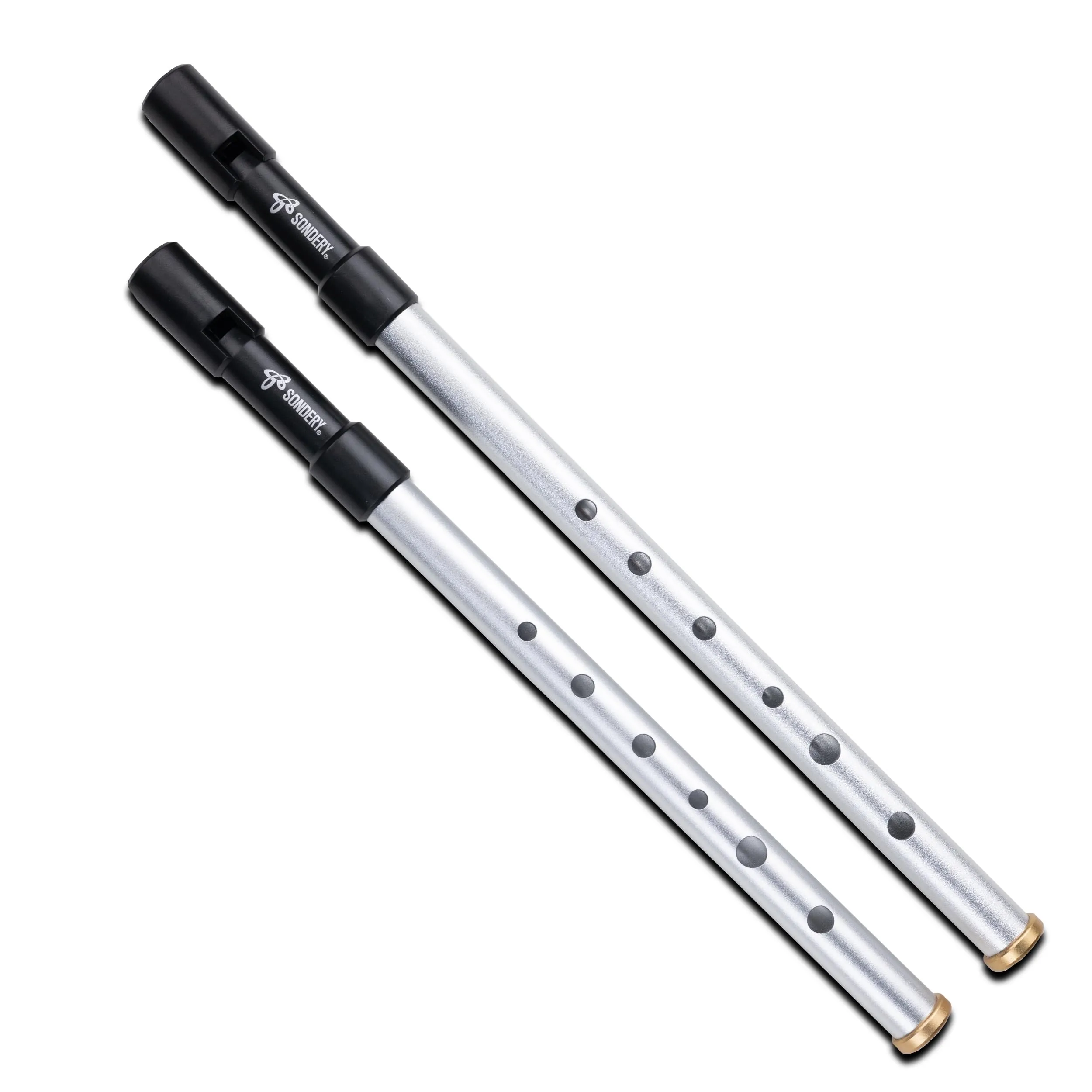 Sondery Set di fischietti irlandesi in latta, chiave di Do e Re, realizzati in alluminio, suono chiaro e luminoso, risposta nitida di ottave, fischietti Penny