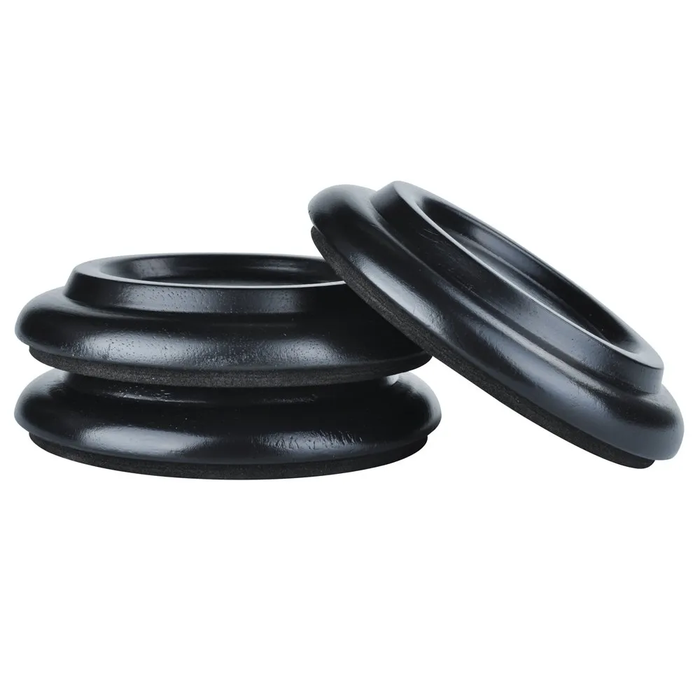 Kingpoint, set di piedini a coppa in legno massiccio per pianoforti a coda, confezione da 3 pezzi , Black
