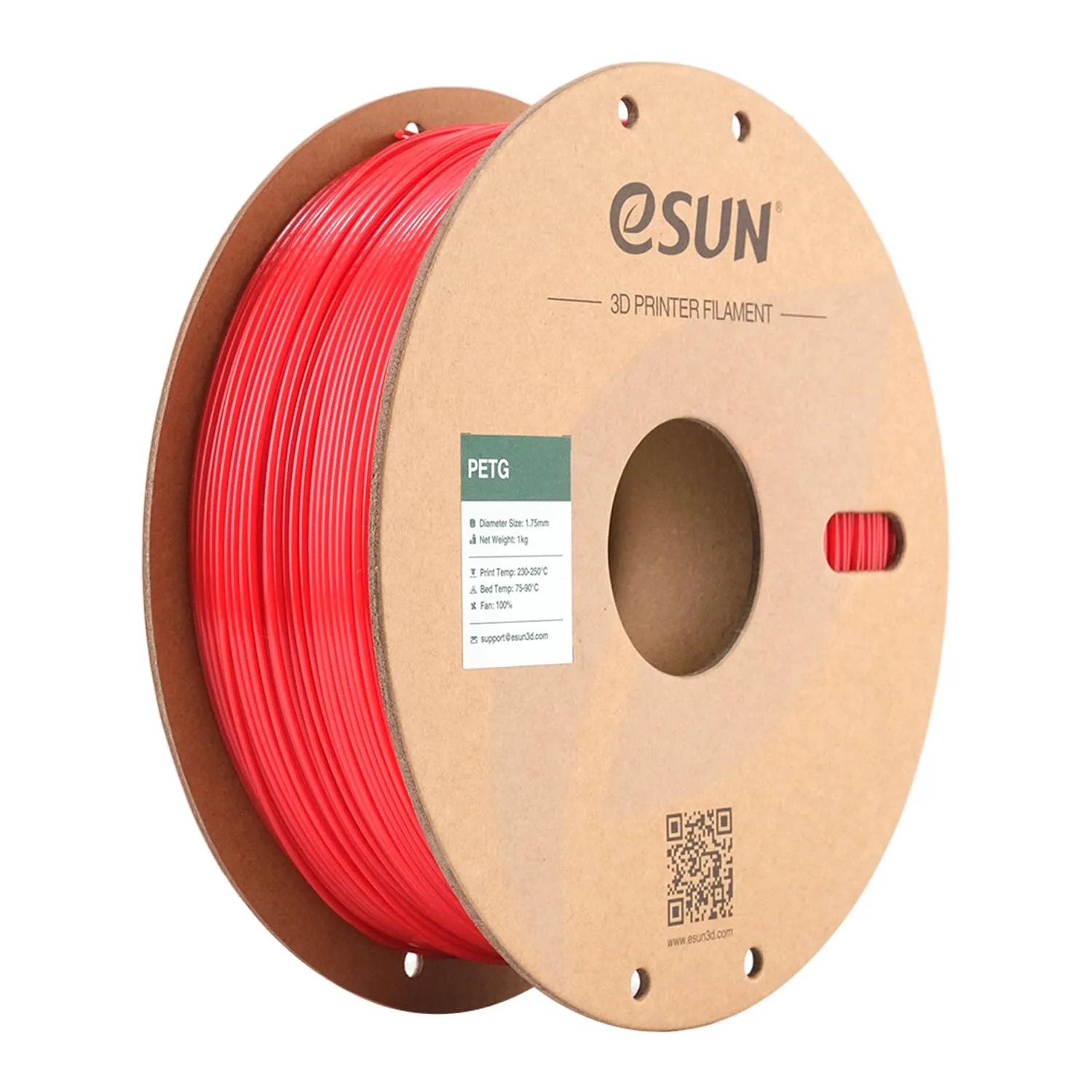 eSUN Filamento PETG 1.75mm, Filamento per Stampante 3D PETG, Precisione Dimensionale +/- 0.05mm, Bobina da 1kg (2.2 libbre) Filamento per Stampa 3D per Stampanti 3D, Rosso Solido