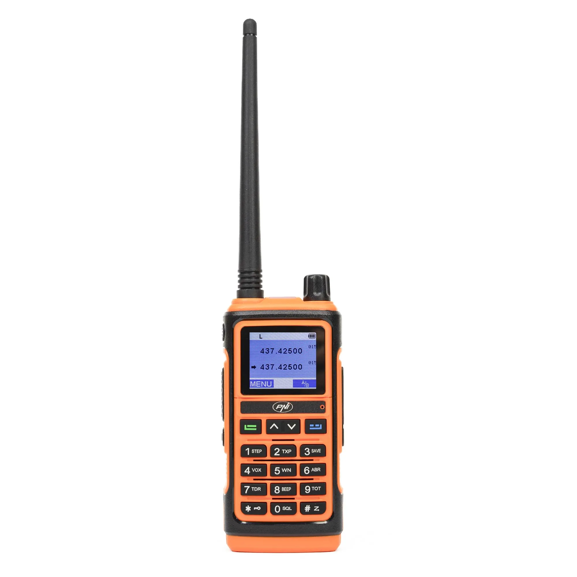 Stazione radio VHF/UHF portatile PNI P17UV dual band 144-146MHz e 430-440MHz, 999CH, 1500mAh, Scan, Dual Watch, Roger Beep, funzione radio FM e torcia di segnalazione