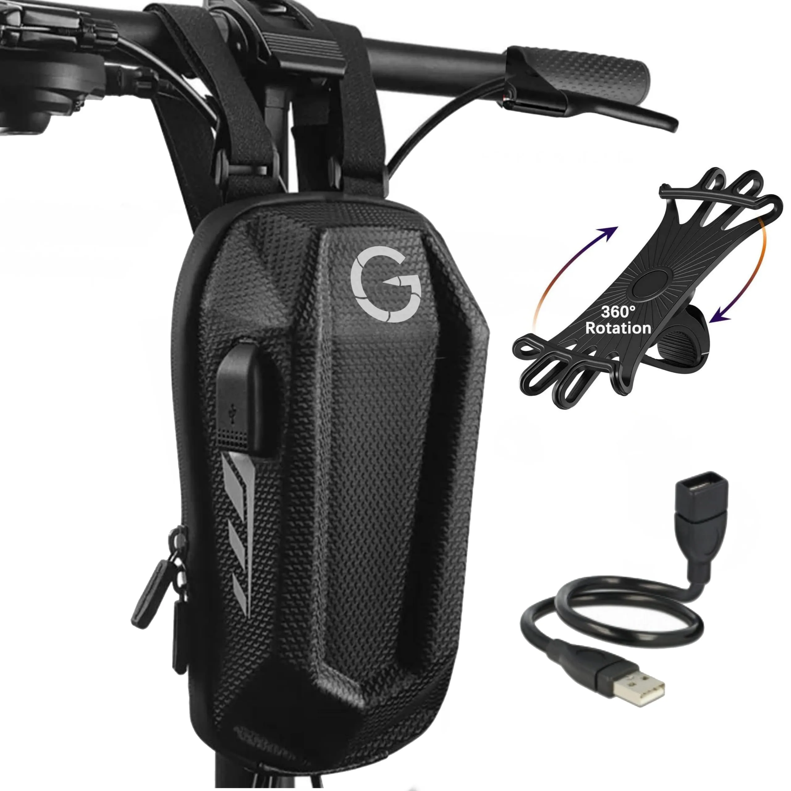Grinada® Borsa Monopattino Elettrico Con Usb 4L Accessori Monopattino Borsello Zaino Portaoggetti Marsupio Compatibile Con Monopattino Elettrico Xiaomi Ninebot Ducati Kickscooter