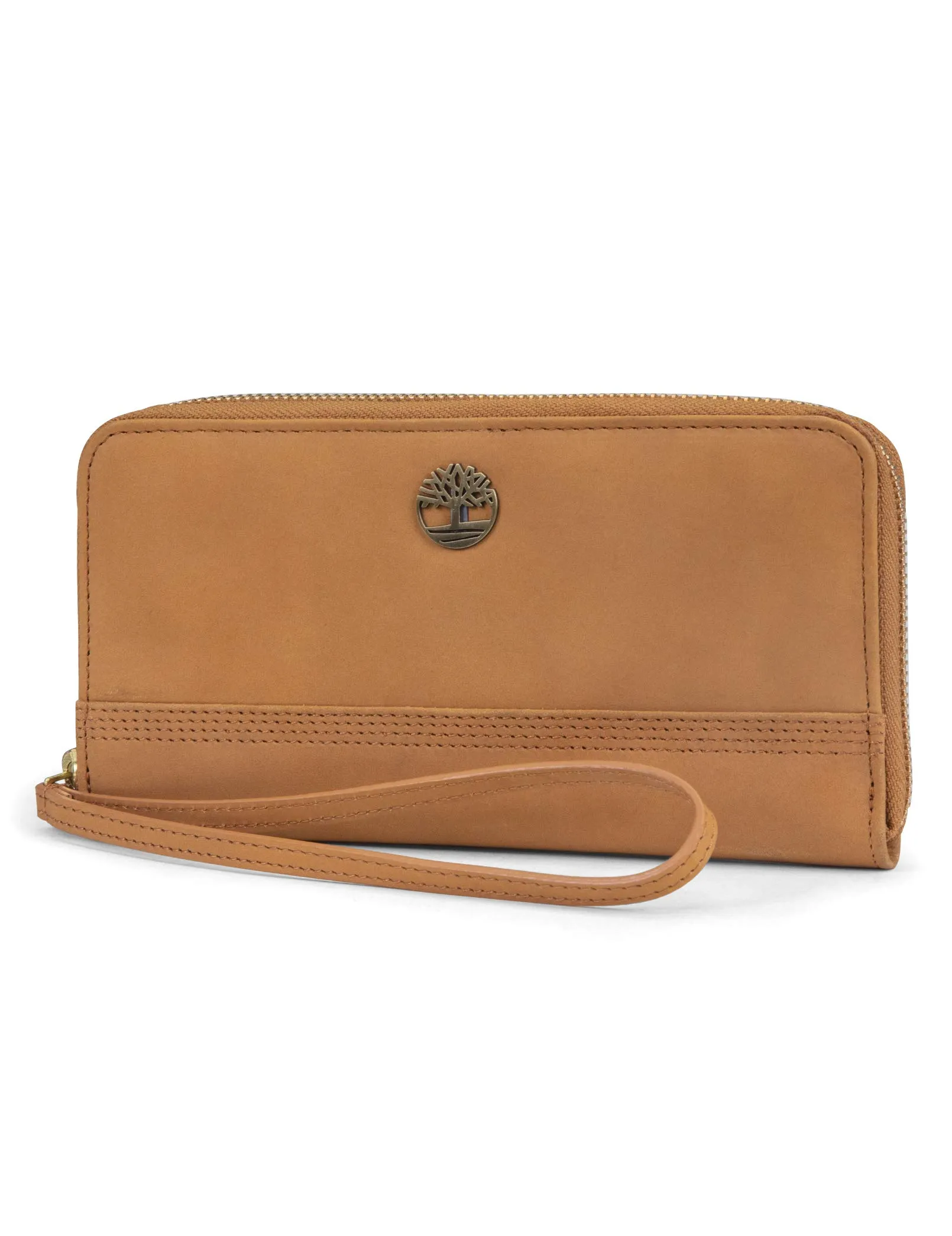 Timberland Portafoglio in Pelle RFID Zip Around Clutch con Cinturino da Polso, Polsino Donna, Grano (Nubuck), Taglia Unica