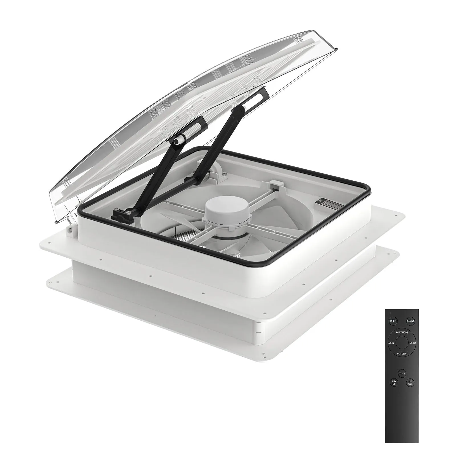 2012 Max Air ventilazione Ventilatore da tetto con motore brushless ultra silenzioso per le roulotte, Ventola di scarico reversibile con sensore pioggia per Camper Caravan 14"