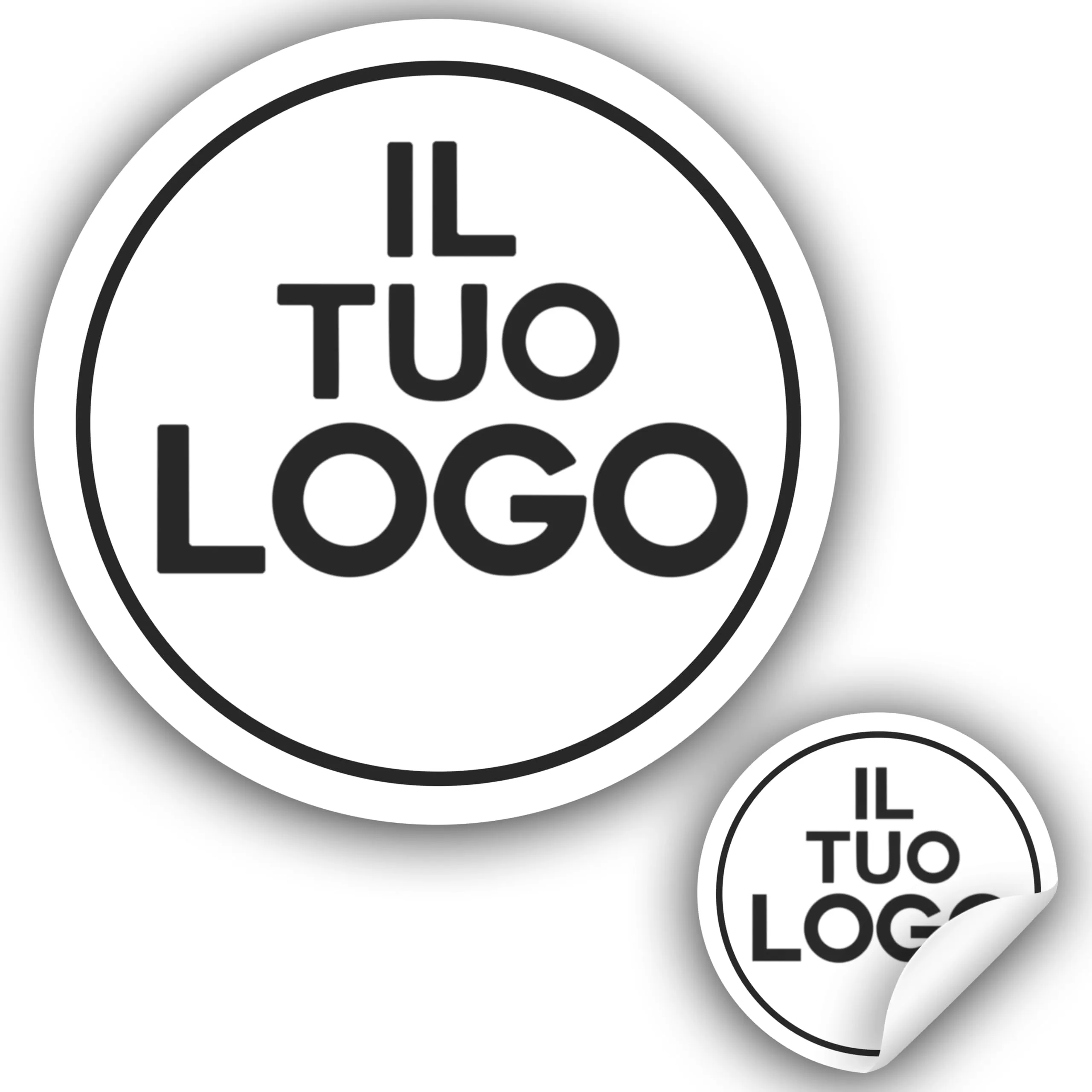 100 Adesivi, etichette personalizzati - PERSONALIZZALO QUI - Etichette aziendali - logo azienda - Carica logo, immagine, foto - Adesivo negozio, ufficio (6 cm)