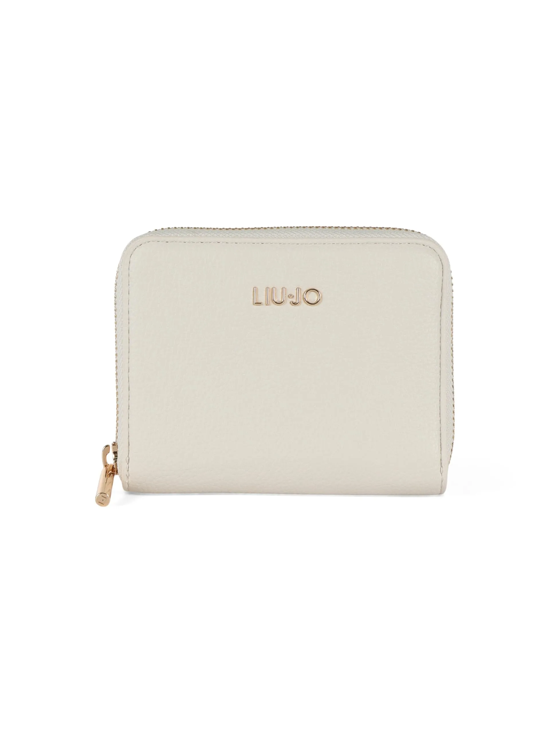 Liu Jo Portafoglio Donna, 12,5 x 10 cm, Crema, con Cerniera, 3 Scomparti per Carte