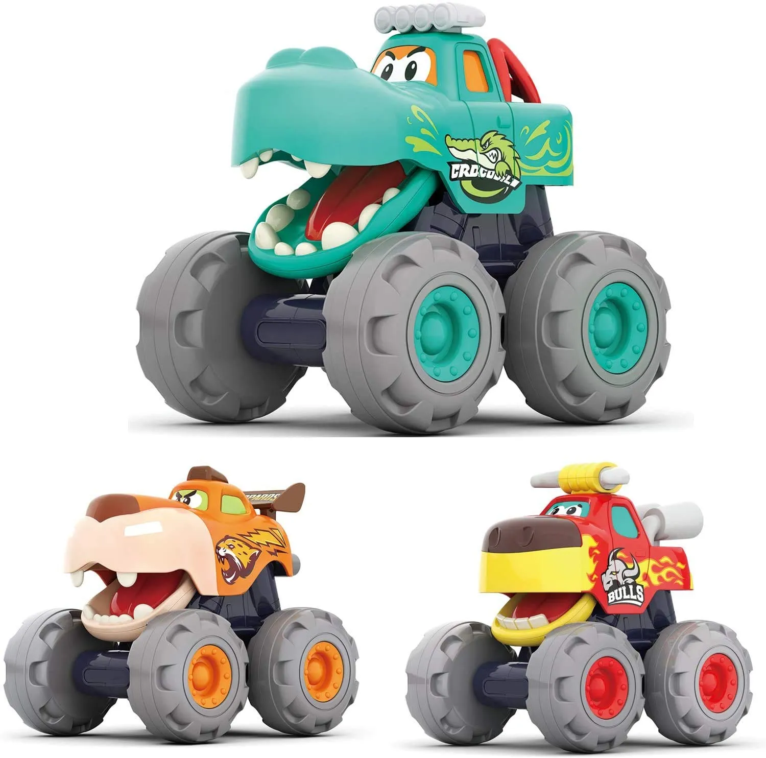 MOONTOY Giochi Macchinine per Bambini 1 Anni,4pcs Set di Veicoli da Gioco per Bambini,Giochi Macchinine Press and Go per 9 10 12+ Mesi,Pasqua Regali Educativi Precoci 1 2 3 Anno