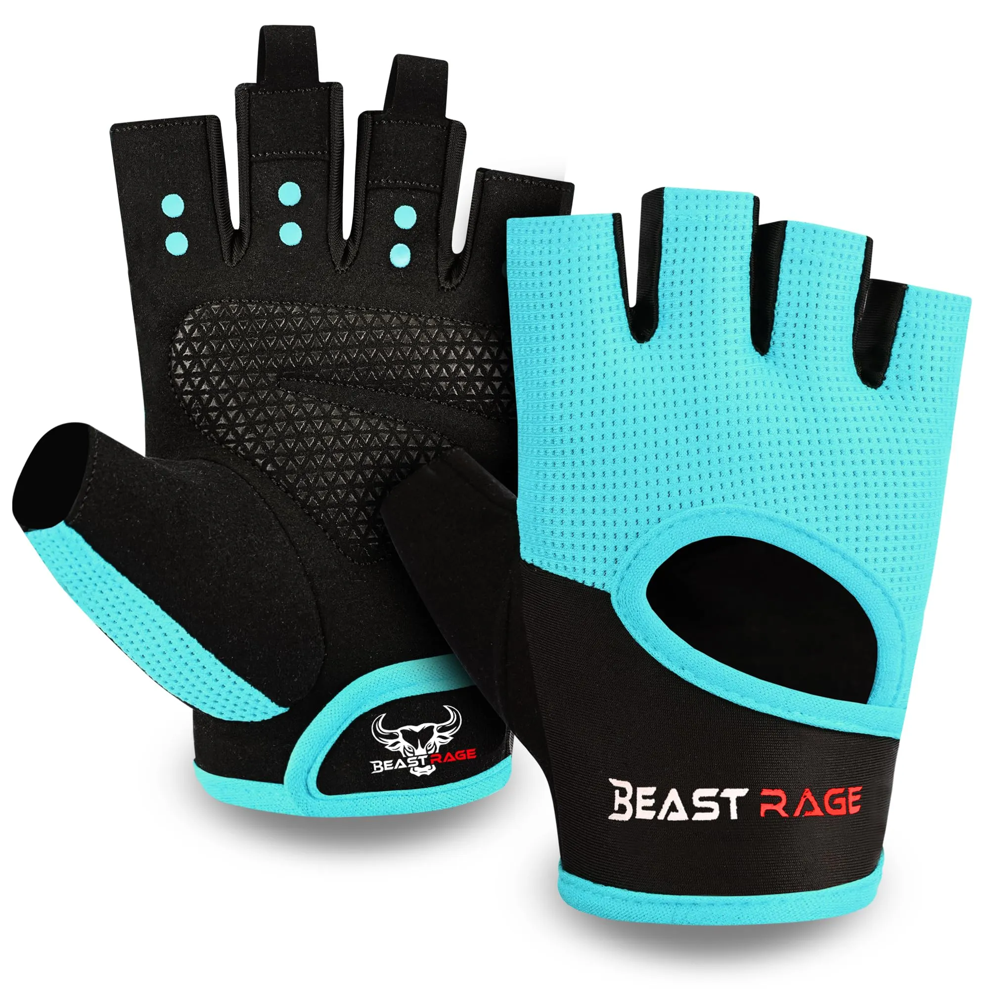 BEAST RAGE Guanti da fitness traspiranti per uomo e donna, guanti per sollevamento pesi, bodybuilding, palestra, esercizio antiscivolo, crossfit bodybuilding, ciclismo