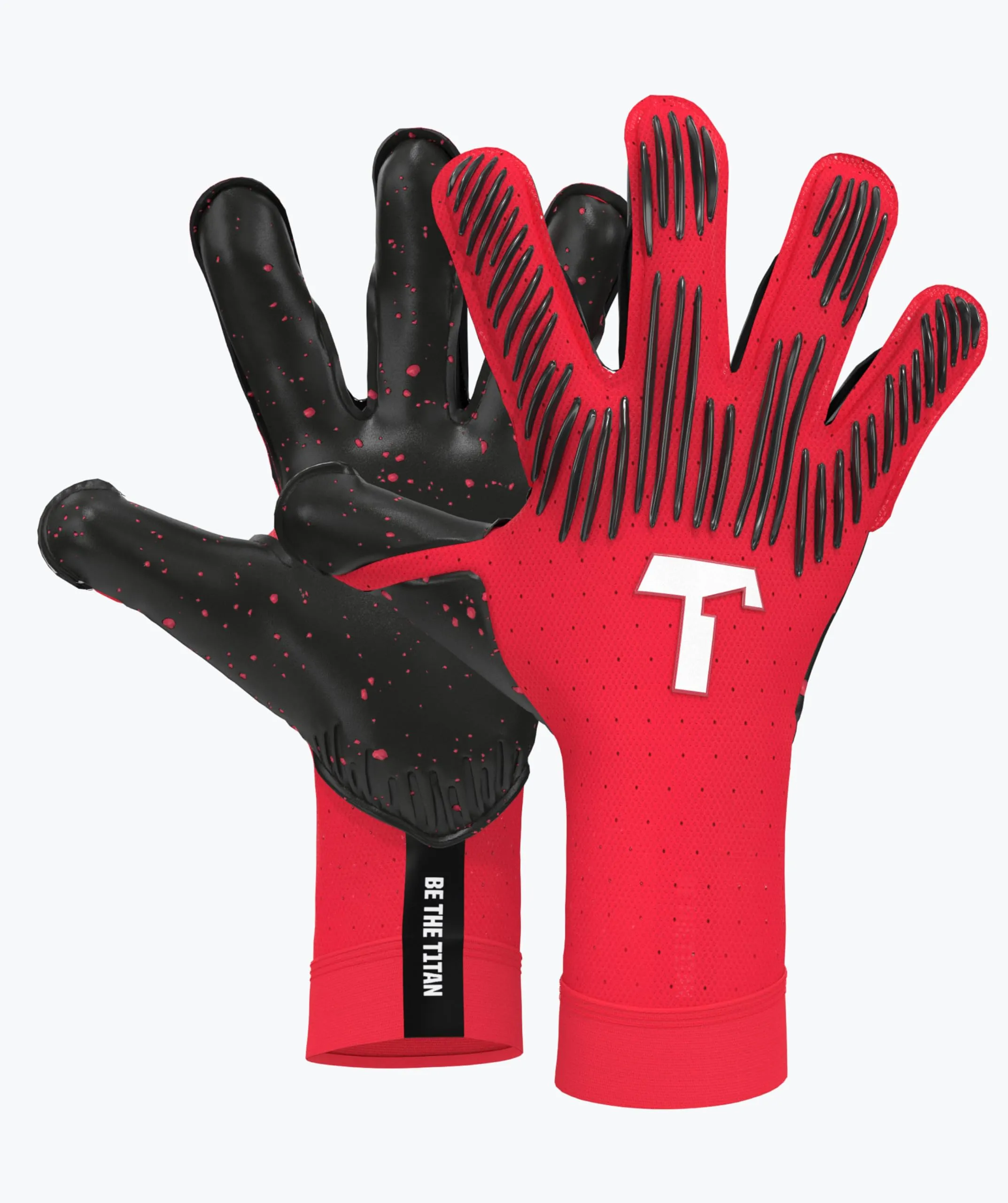 T1TAN Rebel 2.0 Solar Red - Guanti da portiere - guanti da portiere di calcio - senza protezione per le dita - taglia 7