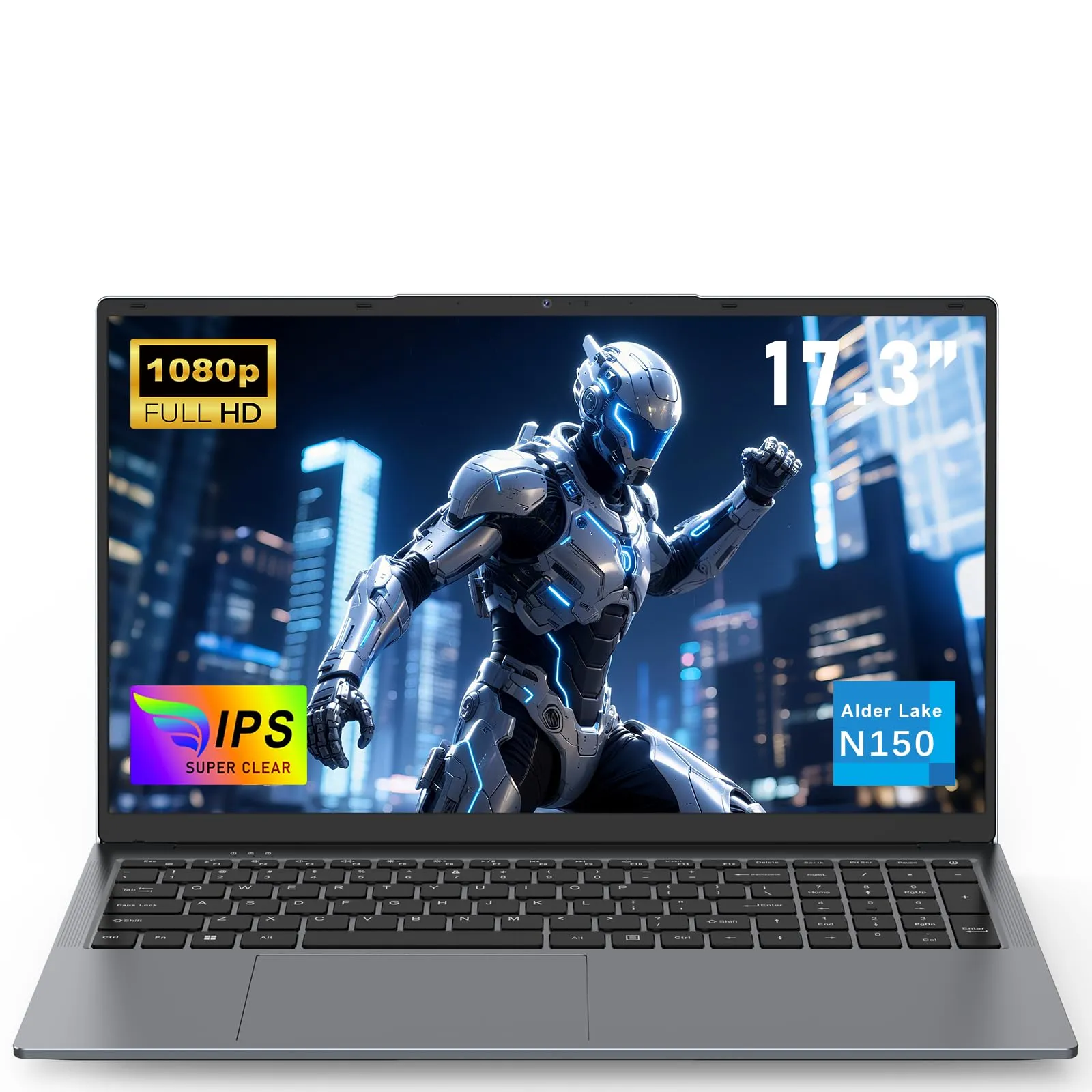 NAIKLULU Laptop Computer Portatile Processor N150(1.2 a 3.6Ghz), 17.3 Pollici RAM 16GB SSD 1TB 2026 PC Portatile Computer Notebook, 1920x1080P/Tastiera Completa Retroilluminata/6000Mah