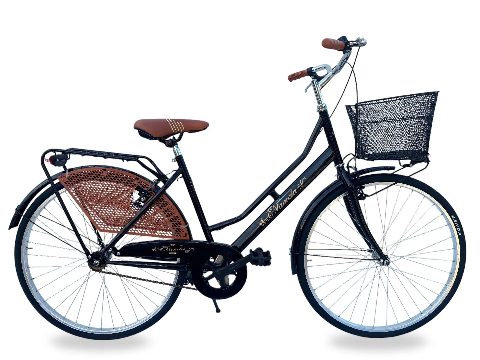 Bicicletta Donna da Passeggio Olanda Misura 26 Bici da città Vintage retrò con Cestino Nero
