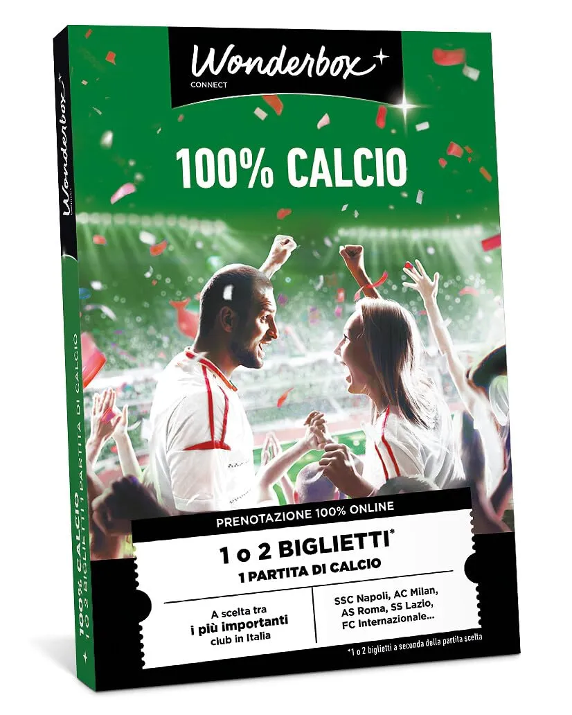 Wonderbox Connect - Cofanetto Regalo - 100% Calcio - 1 o 2 biglietti per una partita di calcio a scelta tra i più importanti club italiani - Valido 27 mesi