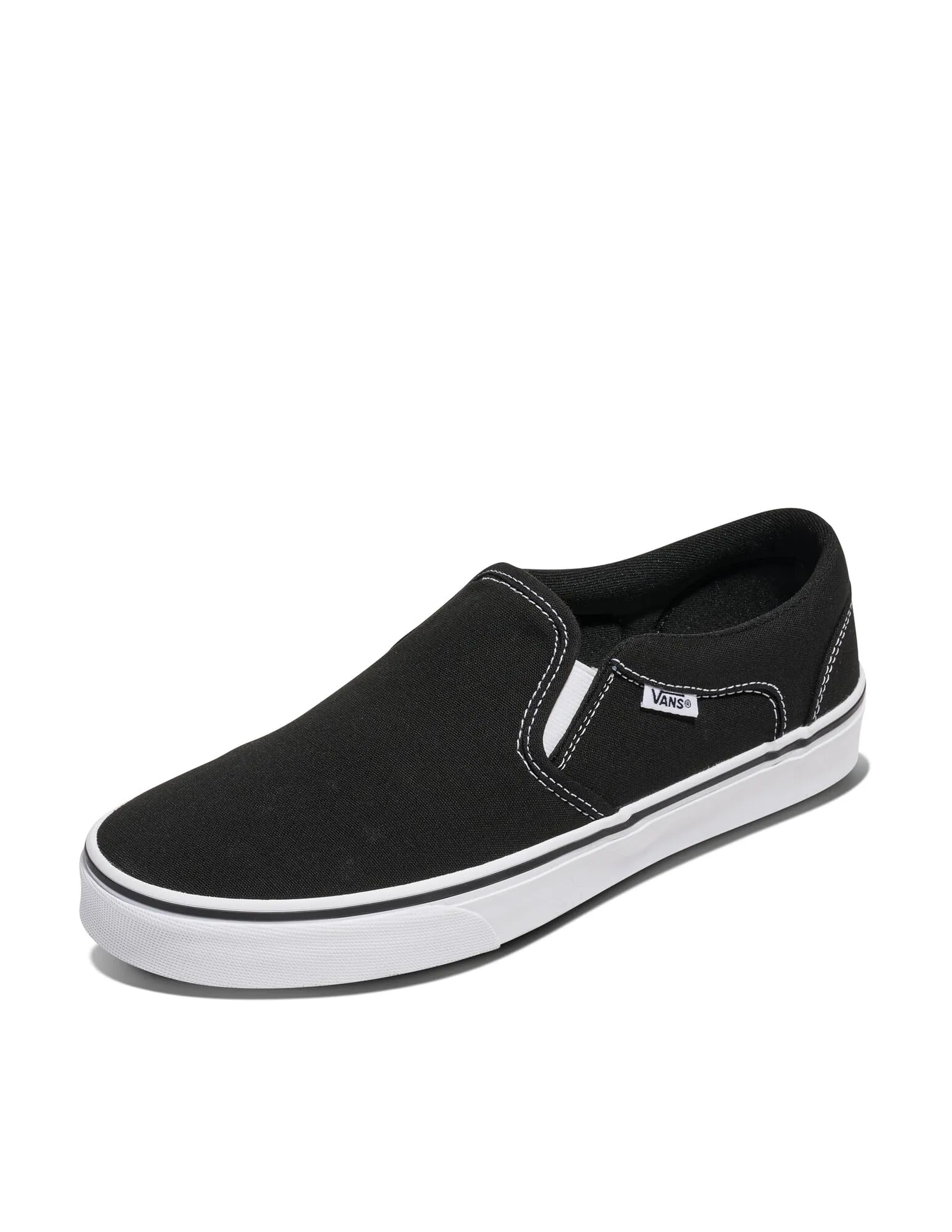 Vans Asher, Sneaker, Uomo, Canvas Black/White, 45 EU