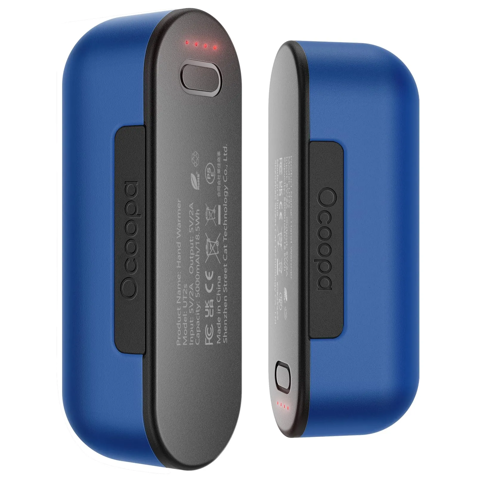 OCOOPA Scaldamani Ricaricabile, 2 * 5000mAh Scaldamani Magnetico Diviso, Riutilizzabile Elettrico Scaldamani USB Portatile Power Bank, Calore con 4 Livelli per Raynauds e all'Aperto