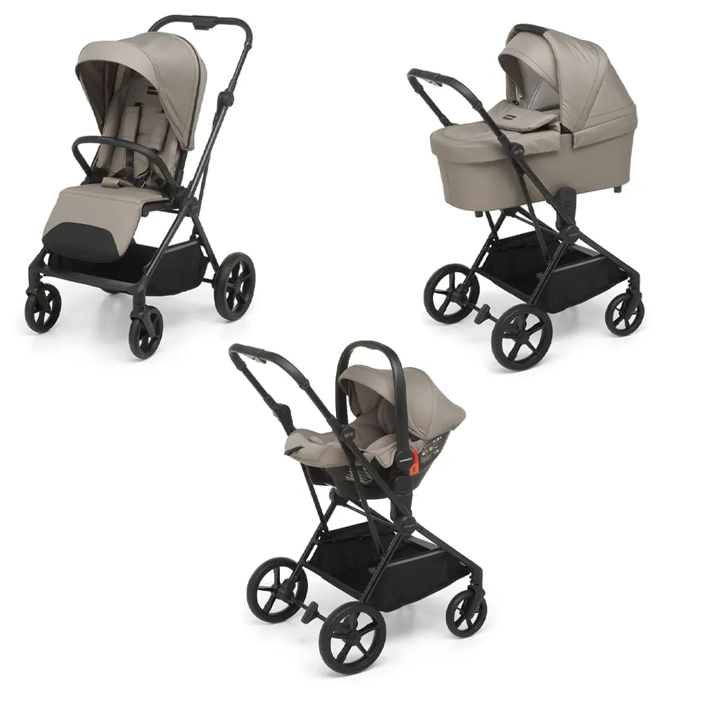 Foppapedretti Spritz I-Size, Sistema Modulare Combinato per Bambini, Navicella Passeggino e Seggiolino auto I-Size, Vanilla