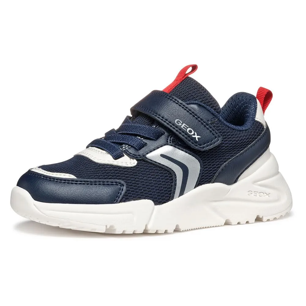 Geox J Loftus Boy B, Scarpe da Ginnastica, Navy/Red, 36 EU