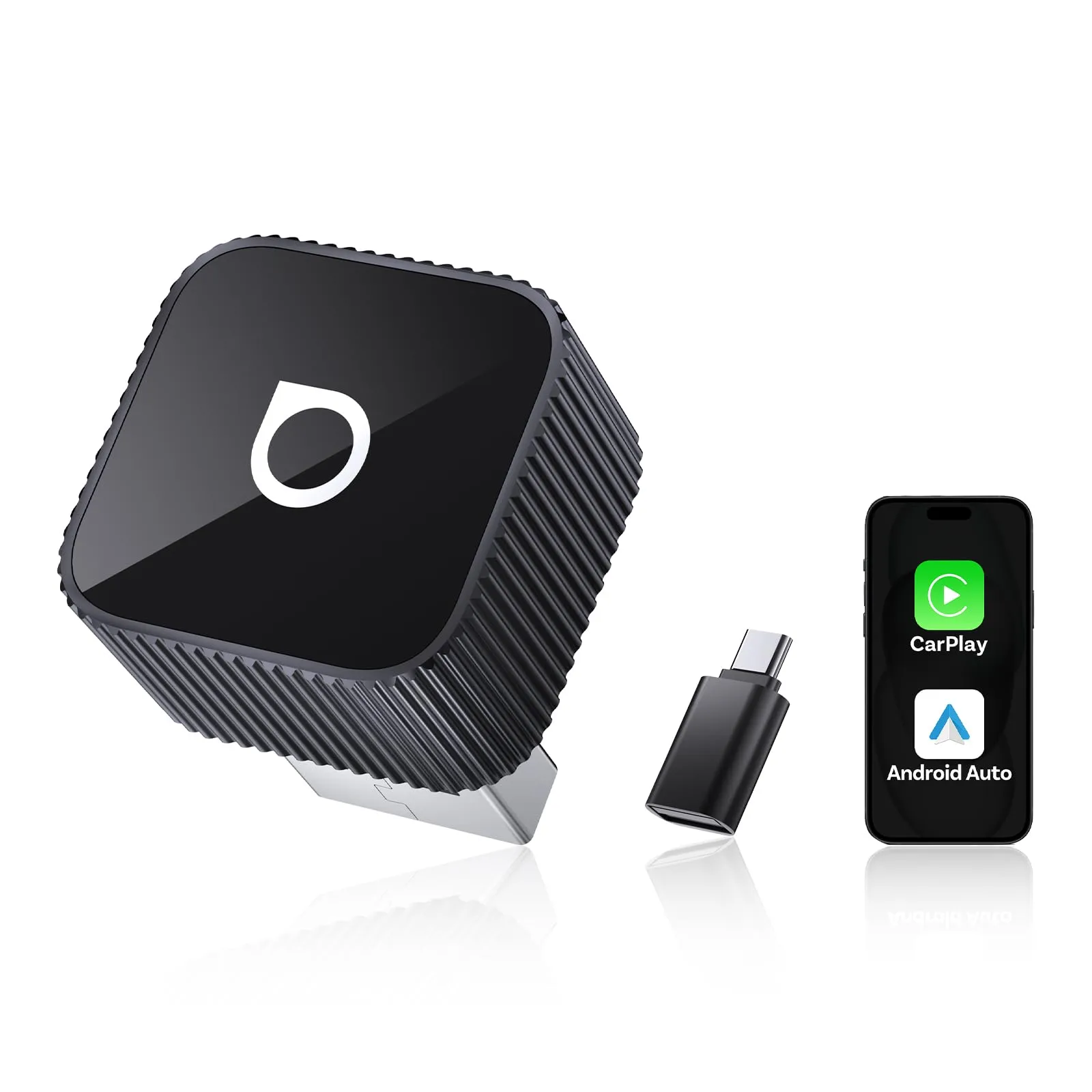 OTTOCAST (2026 Aggiornato) 2 in 1 Adattatore Wireless CarPlay & Android Auto, Mini Slim per iOS 10+ & Android 11+, Supporto Multi-Utente, Plug & Play, Connessione Veloce