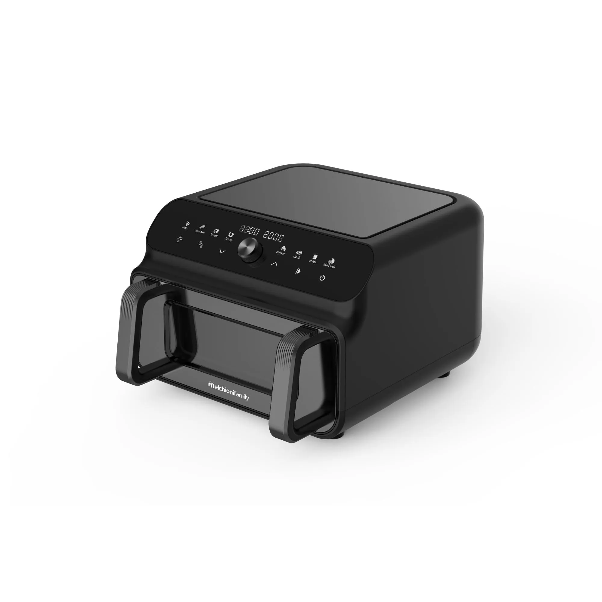 Melchioni Family BEATRICE, Friggitrice ad Aria 10 litri, Multifunzione, Air Fryer e Grill, XXL Doppia Resistenza, Finestra di controllo e Luce Interna, Forno Multifunzione con Display Digitale e Timer