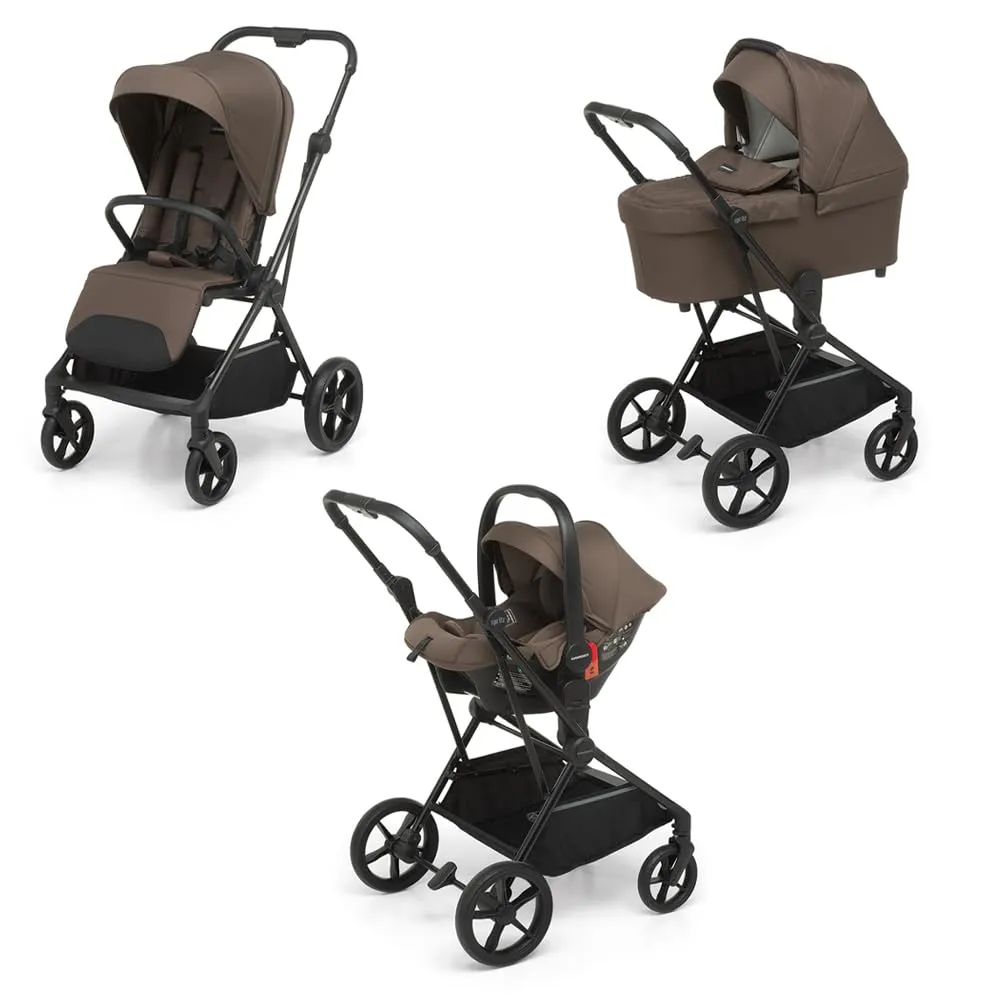 Foppapedretti Spritz I-Size, Sistema Modulare Combinato per Bambini, Navicella Passeggino e Seggiolino auto I-Size, Cacao