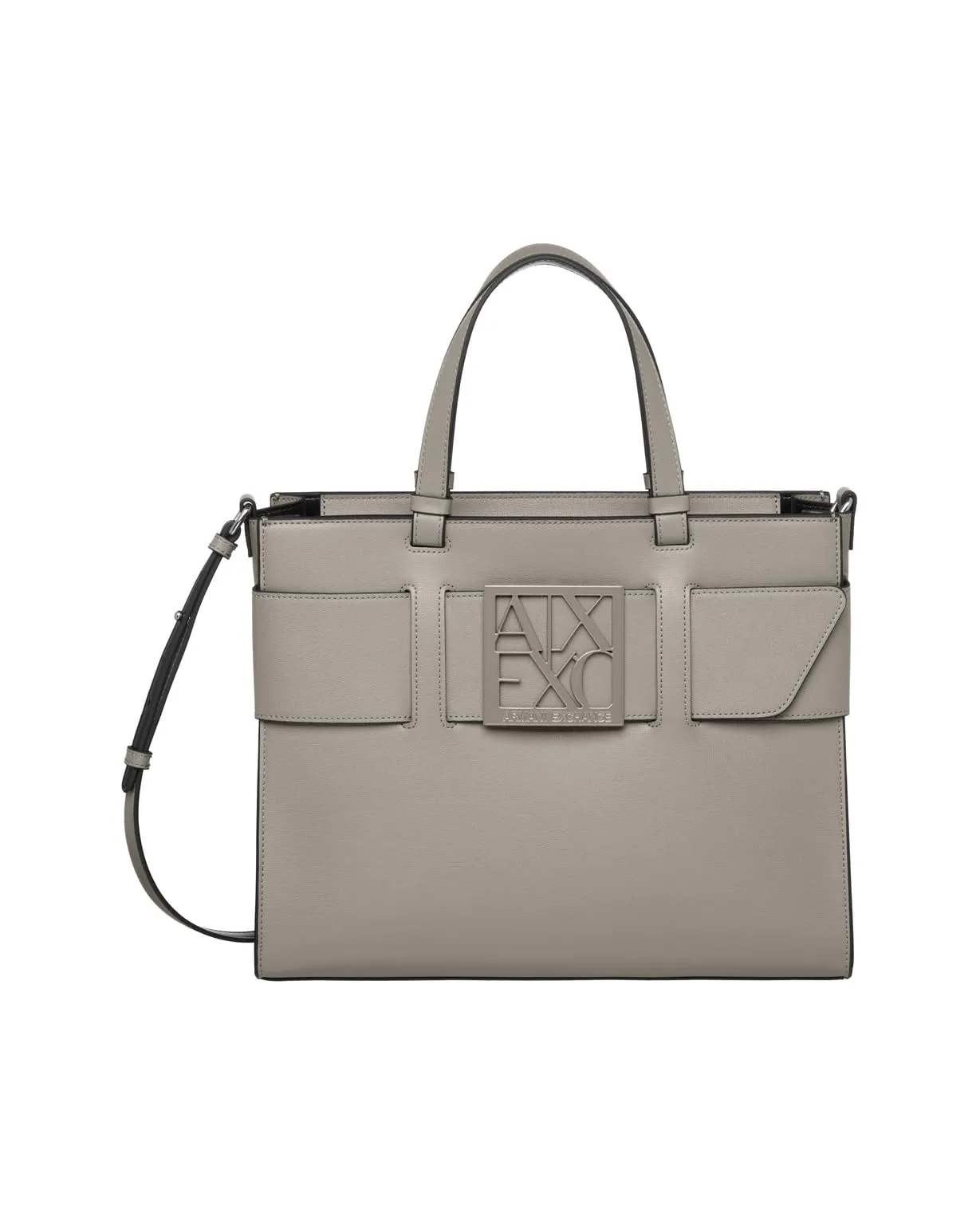 Armani Exchange Essential, Susie, On Tone Logo Closure, Borsa per la Spesa Donna, Brown Bass, Taglia Unica