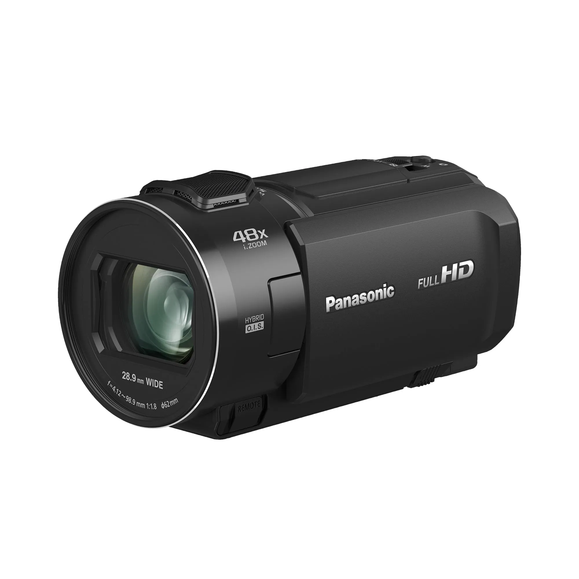 Panasonic HC-V900E-K Videocamera Compatta Full-HD, Grandangolo 25 mm, Zoom Ottico 24x, Nero